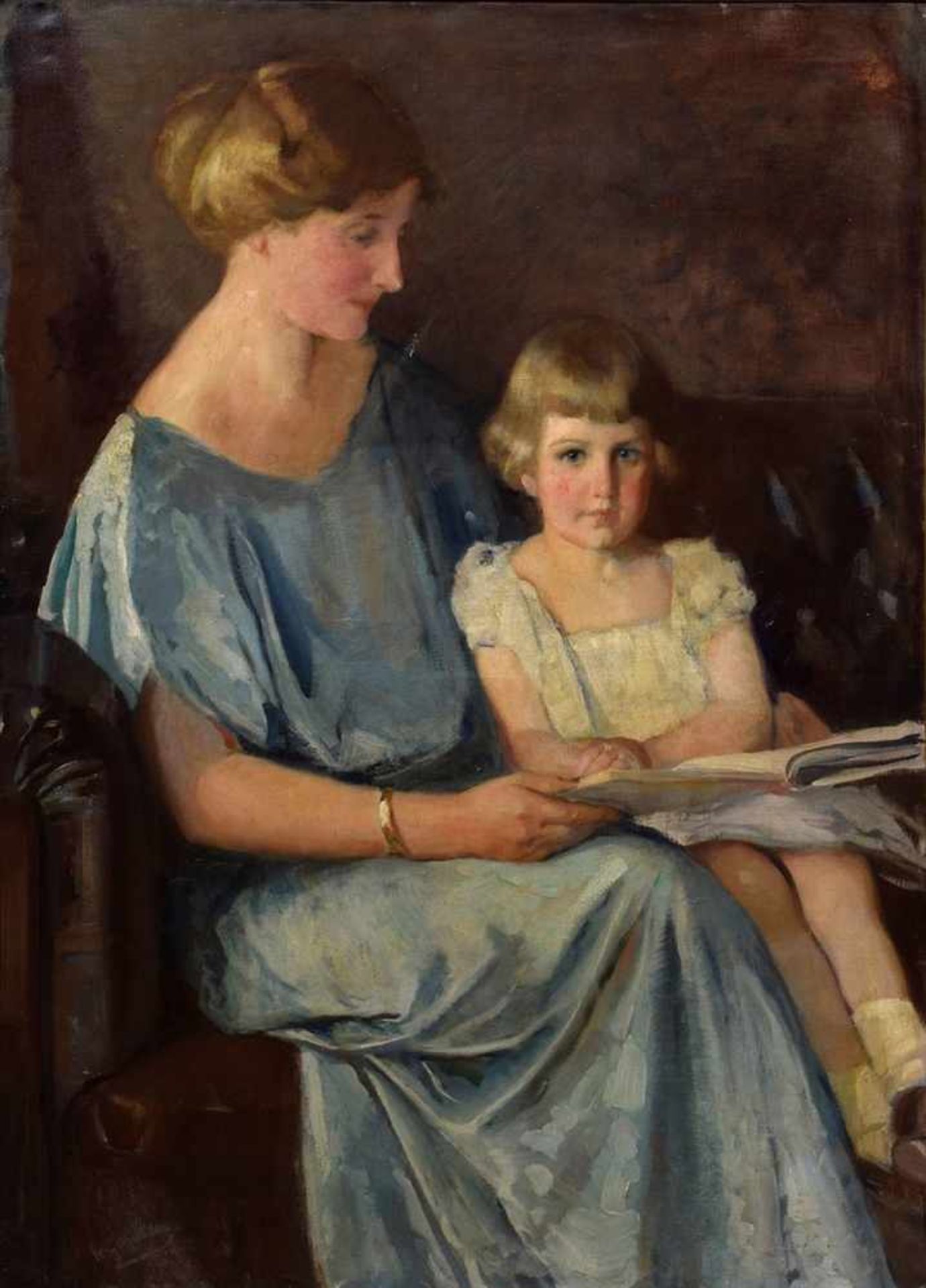 Geffcken, Walter (1872-1950) "Mutter und Kind", Öl auf Leinwand, u.l. sign., 112x85cm (m.R.