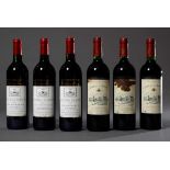 6 Diverse Rotweine, Frankreich, Bordeaux, 3 Flaschen "Chateau D'Arche, Cru Bourgeois, Haut-Medoc"