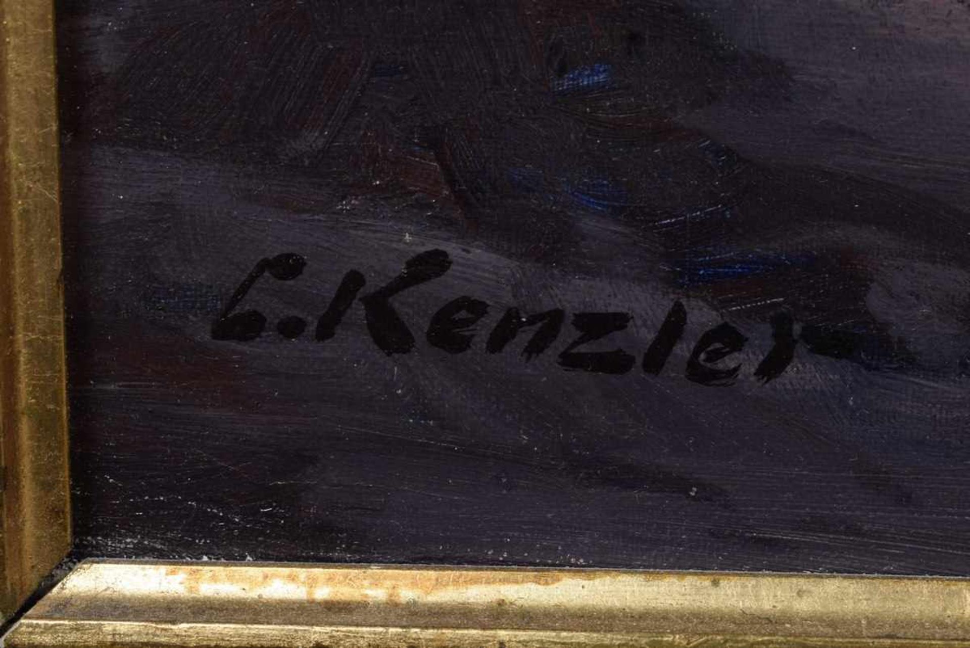 Kenzler, Carl (1872-1947) „Meeresbrandung im Abendrot“, Öl/Leinwand, u.l. sign., 69x88cm (m.R. - Bild 3 aus 5