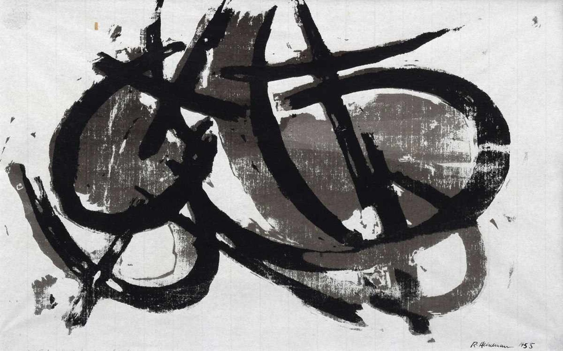 Heinemann, Reinhard (1895-1967) "Abstrakte Komposition" 1955, Lithographie, u.r. sign./dat., 30x44cm