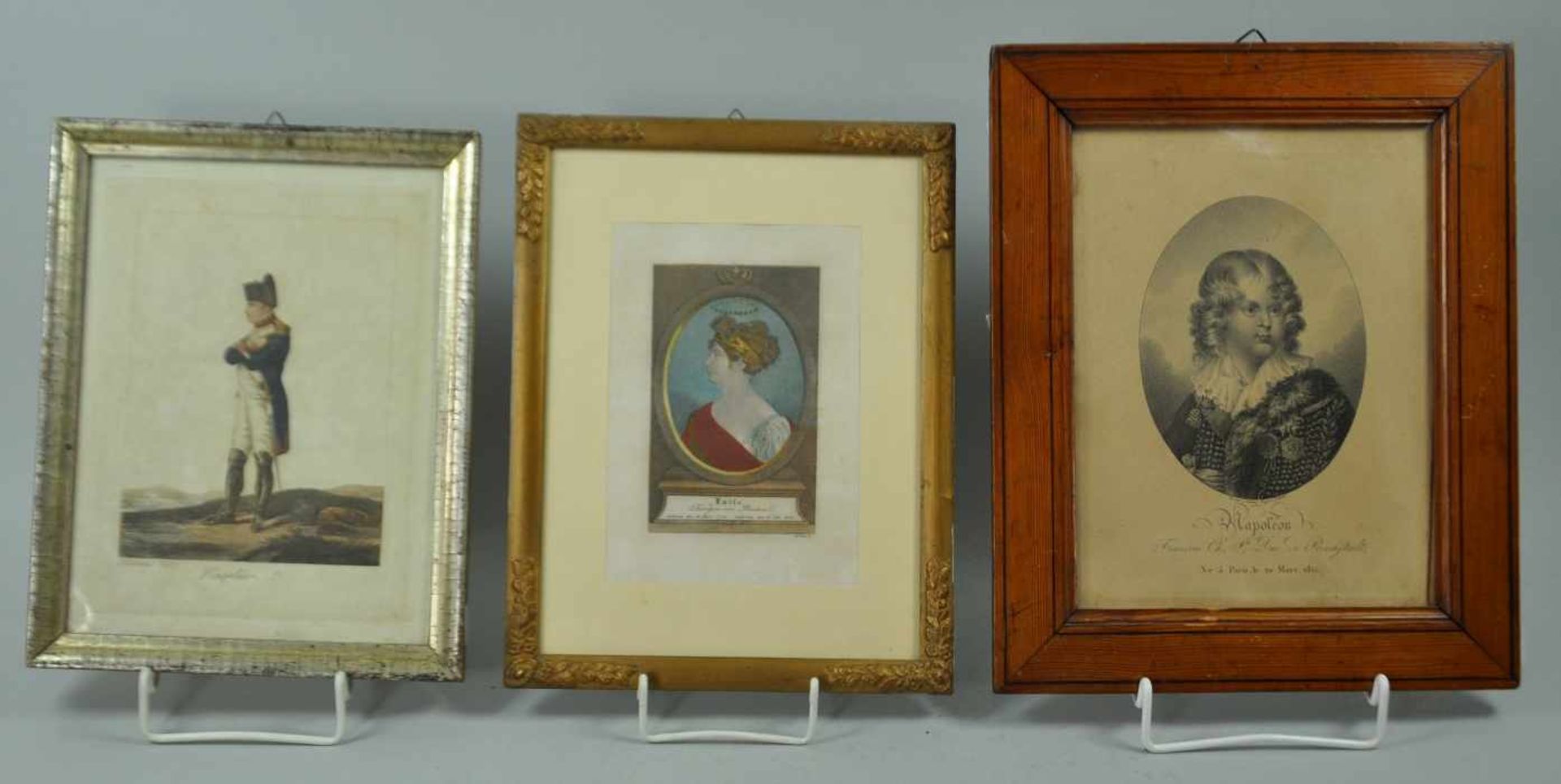 3 ANSICHTEN NAPOLEONICA bestehend aus "Napoleon 1er", Philibert-Louis Debucourt, Aquatinta, 20x14,