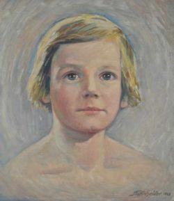BATSCHEIDER Georg (1905 - 1988 Memmingen) "Mädchenportrait", mit blauen Augen u. blonden, kinnlangen