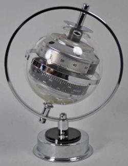 WETTERSTATION im Sputnik Design, 1970er Jahre, West Germany, Metall/Kunststoff, H 25cm