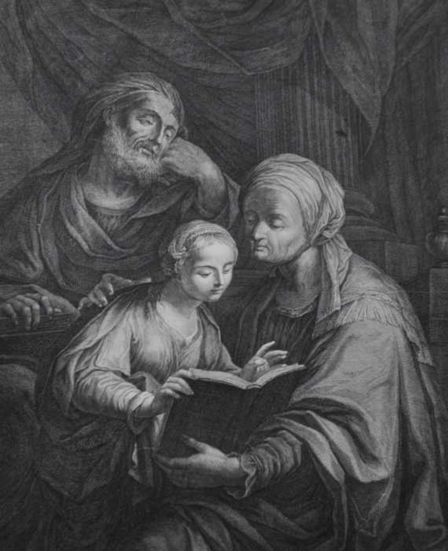 HL. ANNA, JOSEPH u. MARIA "Matrem edocet Verbi Verbum", die Heilige Anna mit Maria beim Lesen