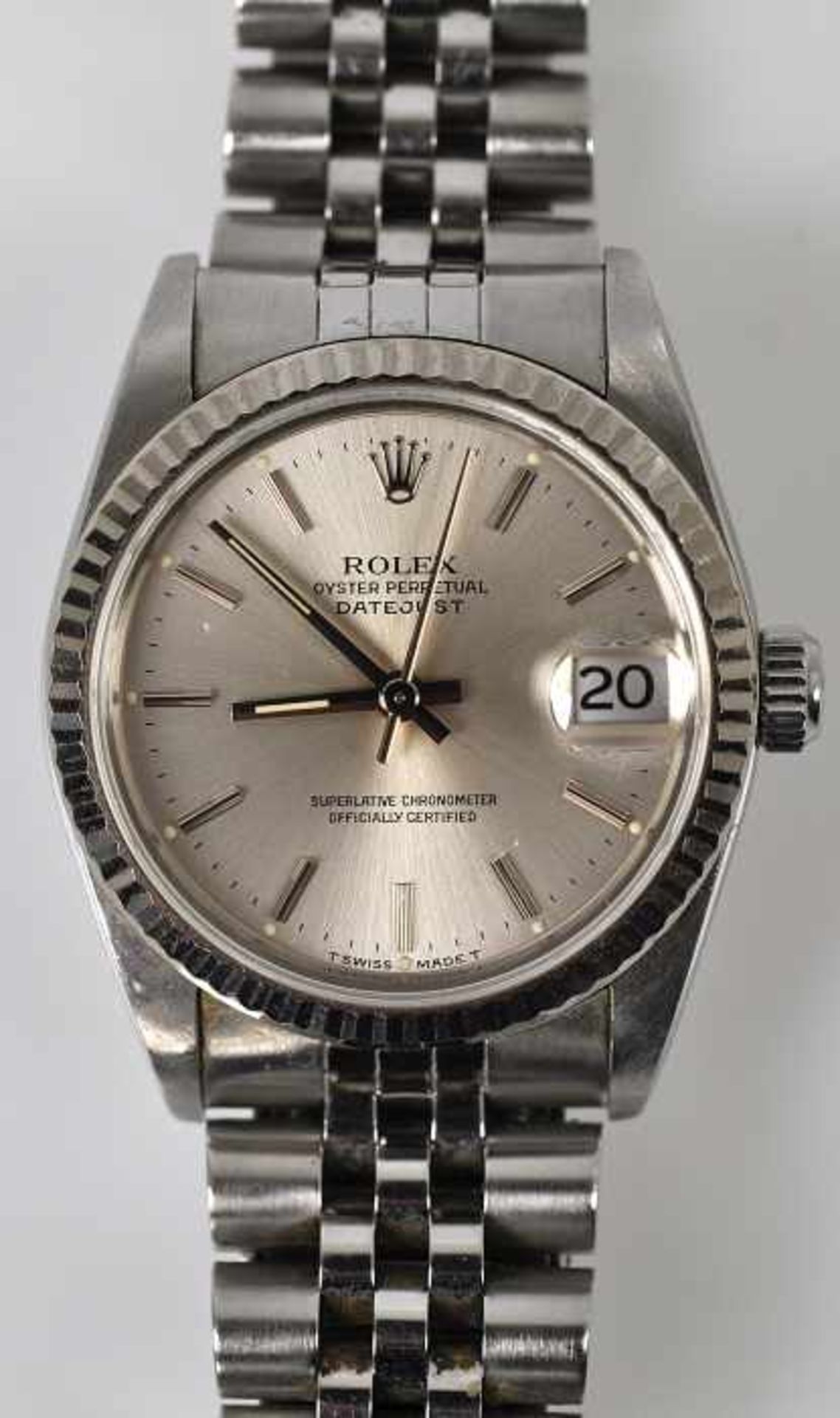 ARMBANDUHR Rolex Oyster Perpetual Date Just, Automatik, Chronograph, Stahlgehäuse mittlere Größe D