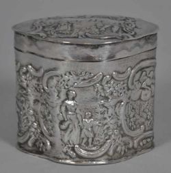 DECKELDOSE Niederlande, 1909, Silber, 95gr, H 7cm