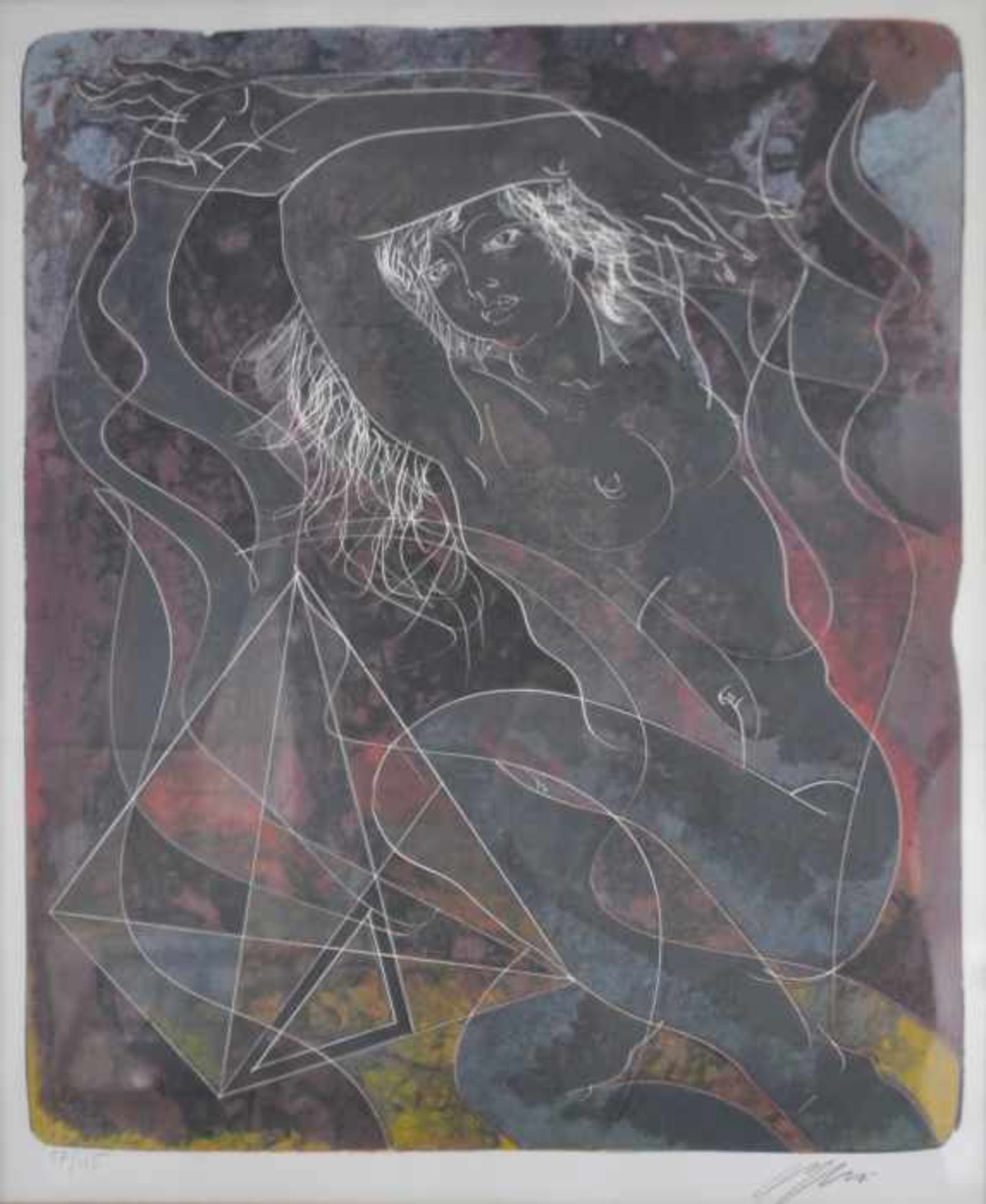 ERNI Hans (1909 - 2015 Luzern) "Die vier Elemente-das Feuer", Farblithographie, rechts unten