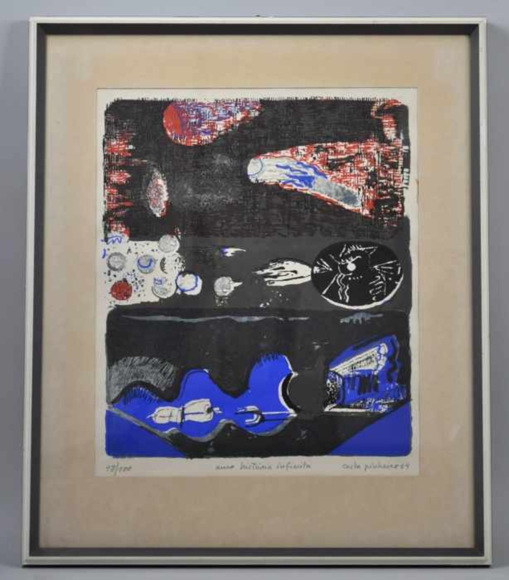 PINHEIRO António Costa (1932 Moura - 2015 München) "Una historia infinito", Komposition in Blau/ - Bild 2 aus 3