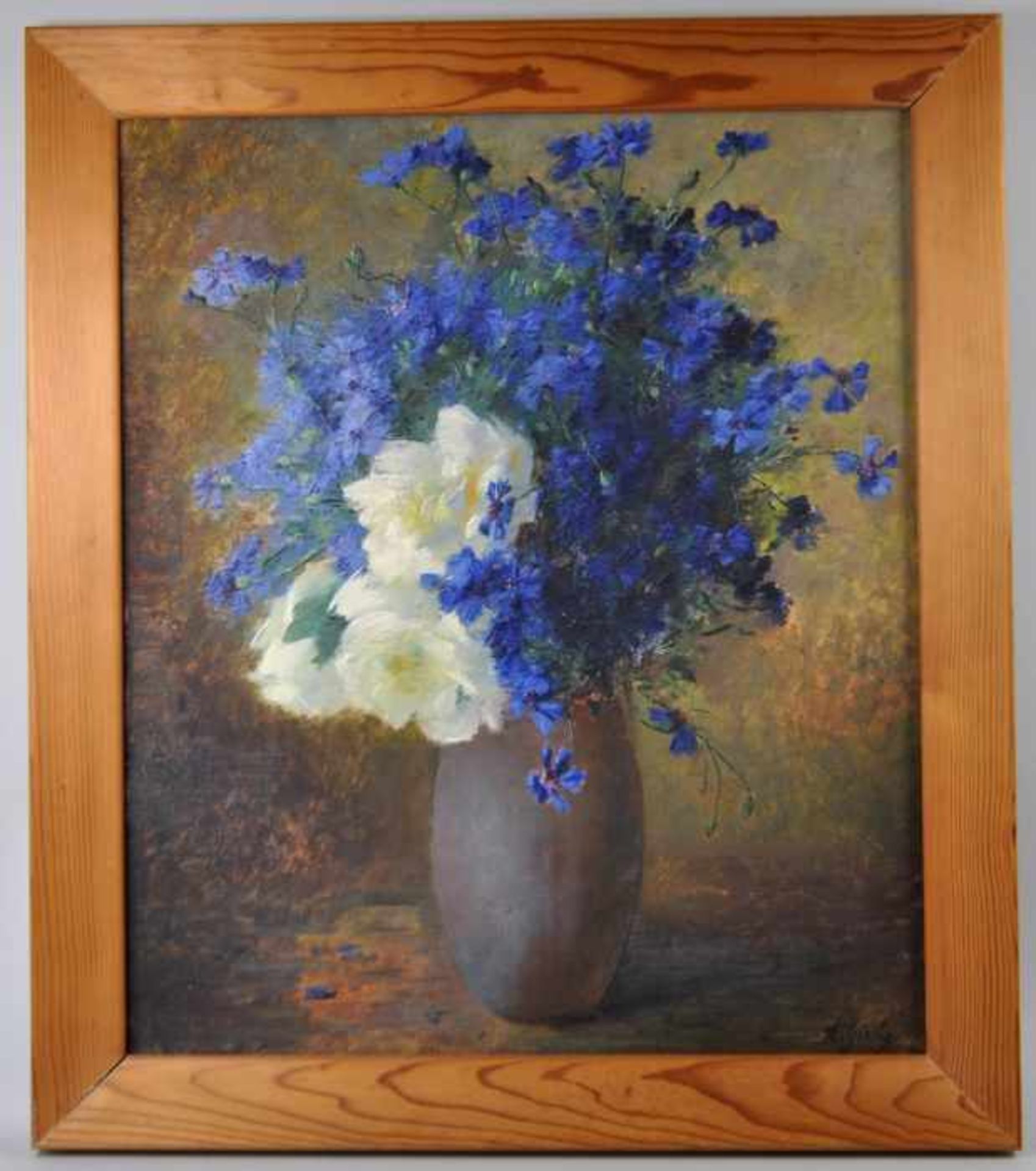 GIESLER Anna Frédérique (Frankreich 1864 - 1940) "Blumenstillleben", Strauß mit Kornblumen und - Bild 2 aus 3