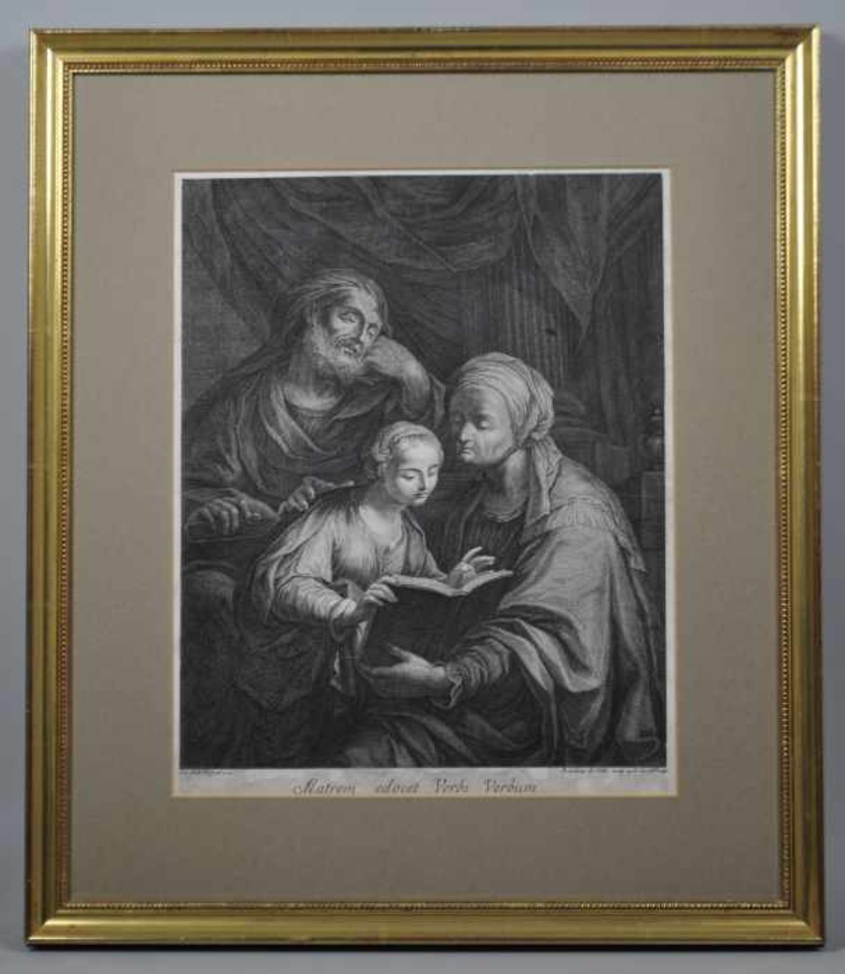 HL. ANNA, JOSEPH u. MARIA "Matrem edocet Verbi Verbum", die Heilige Anna mit Maria beim Lesen - Bild 2 aus 2