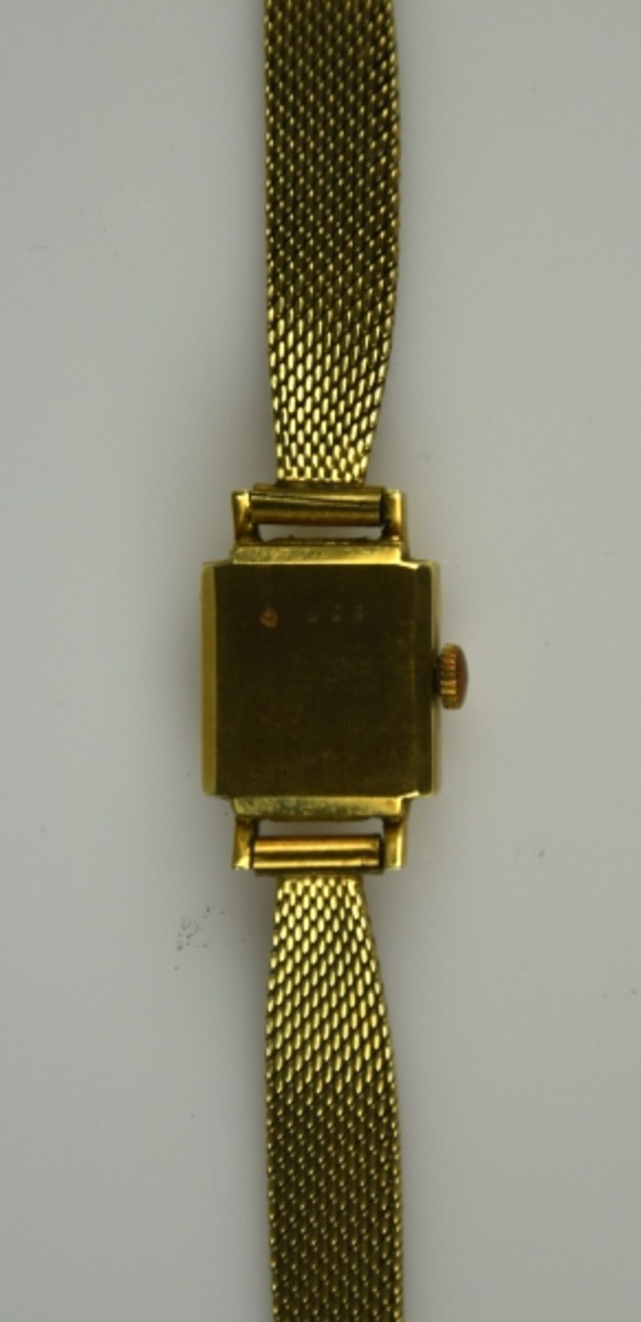 DAMENARMBANDUHR Certina, Handaufzug, rechteckiges Goldgehäuse mit Goldband, Faltschliesse, beides - Bild 3 aus 5