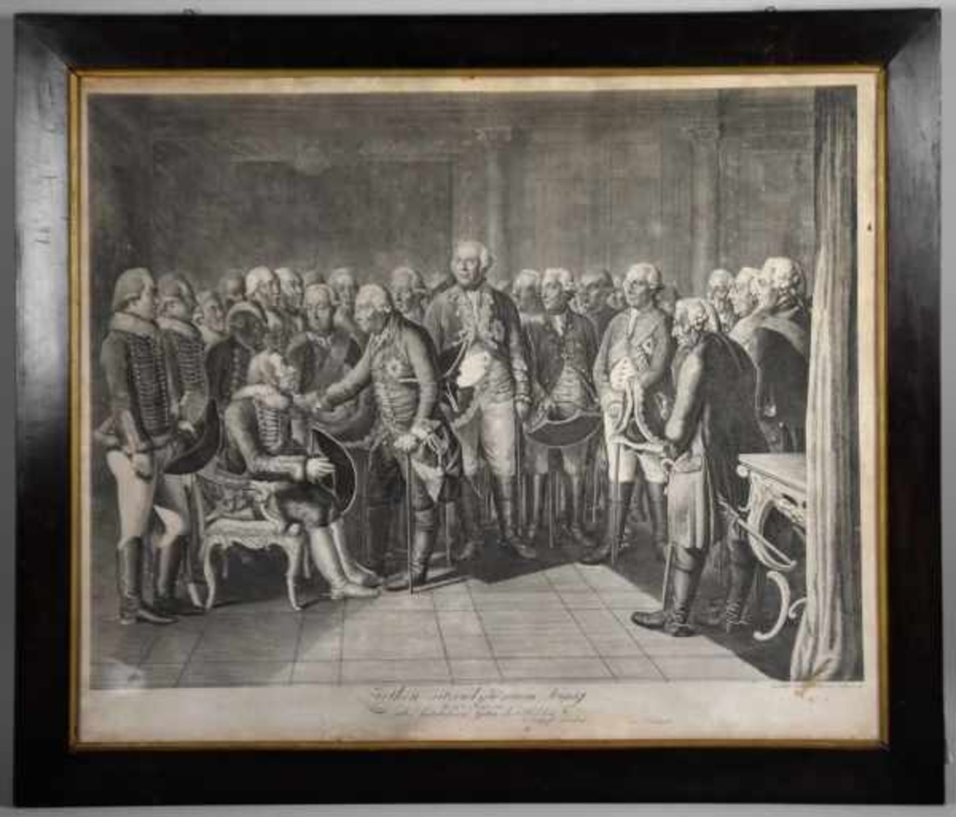 GENERAL VON ZIETHEN vor seinem König Friedrich II. sitzend, gezeichnet und gestochen v. Chodowiecki, - Bild 2 aus 4