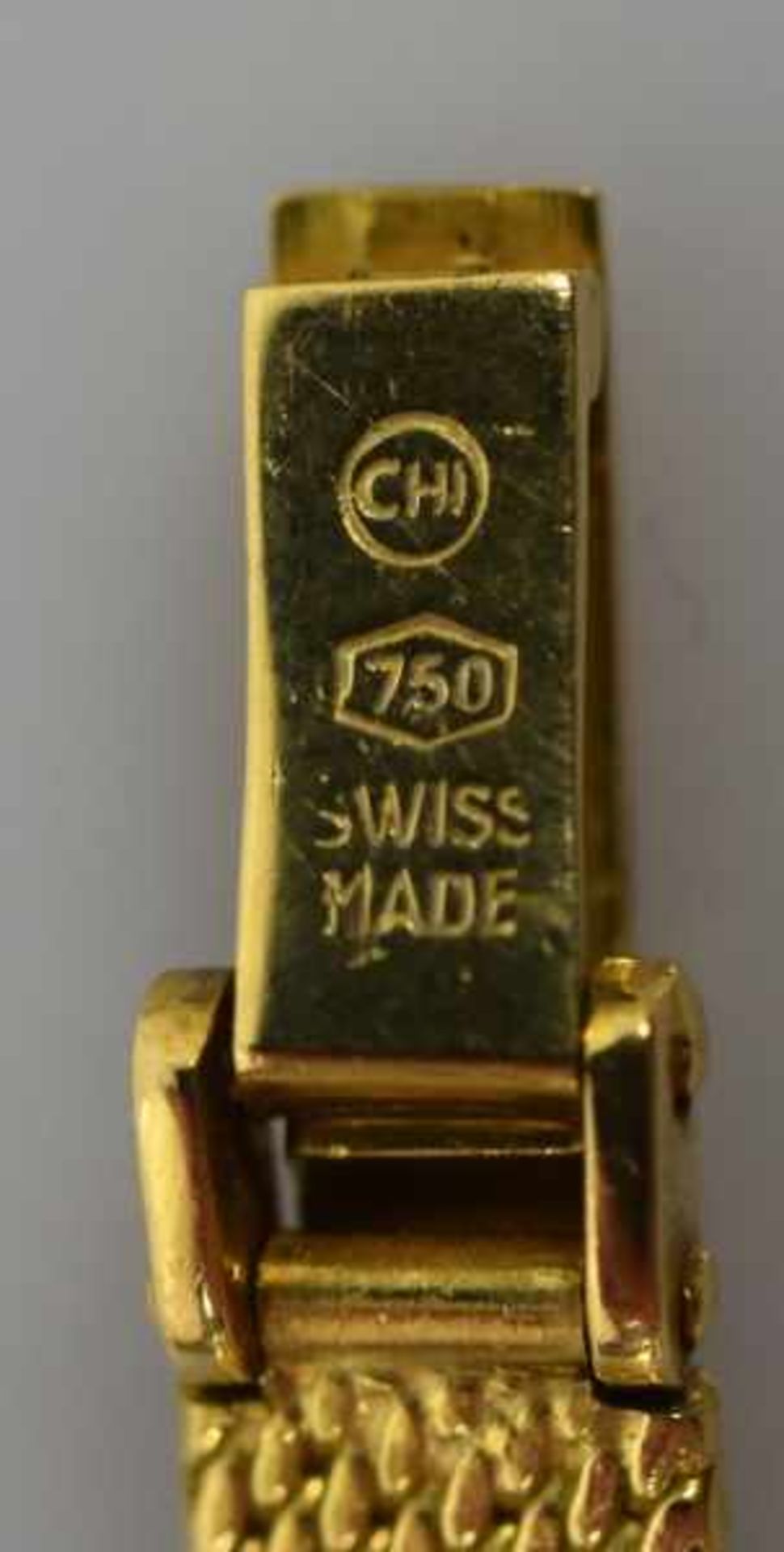 DAMENARMBANDUHR Tissot, Handaufzug, kleines rundes Goldgehäuse mit Goldband 18ct, Bodennummer 19560, - Bild 4 aus 5