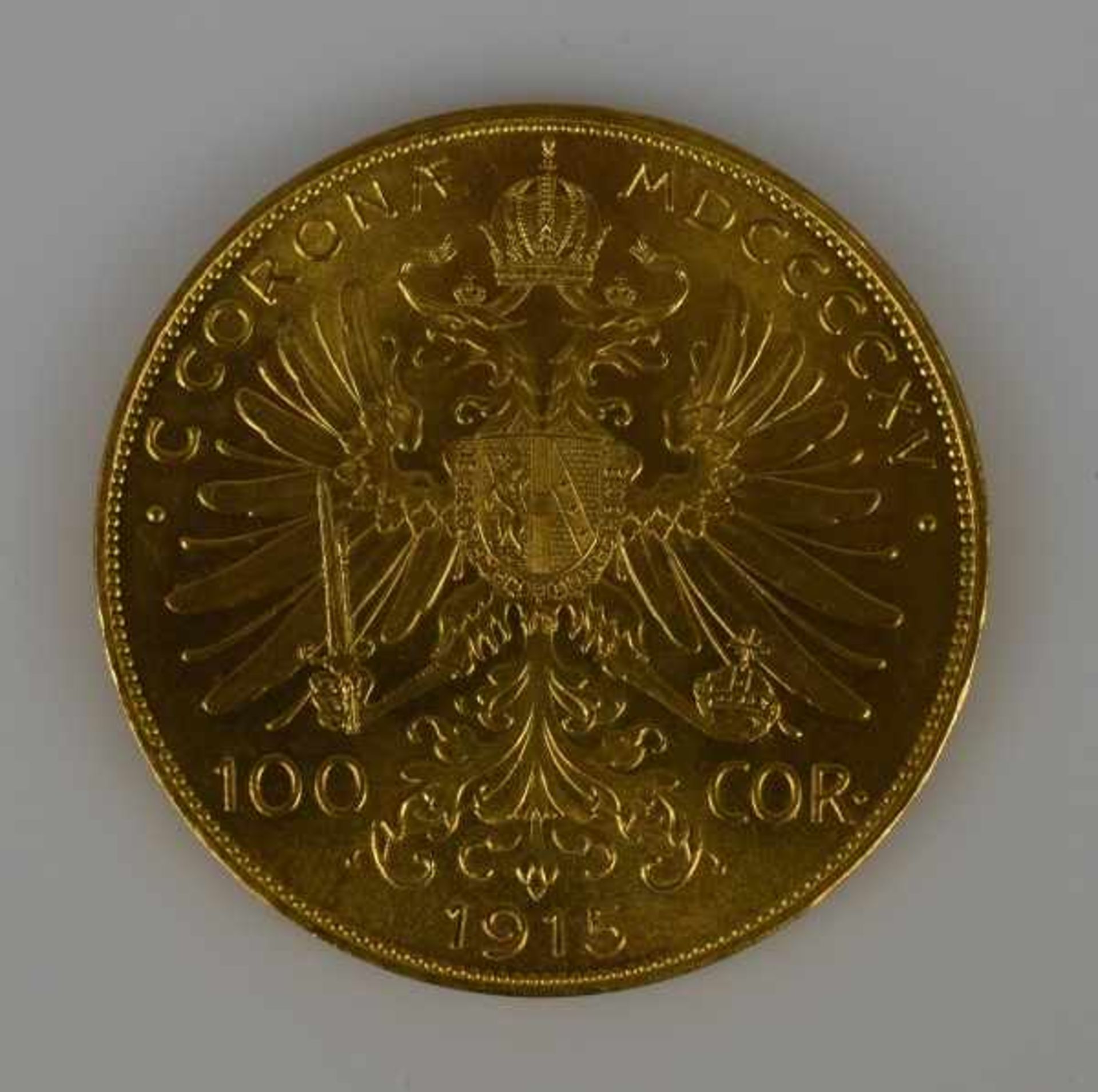 1 GOLDMÜNZE 100 Cor. (Kronenn) Österreich, Franz Josef III, 33,8g.