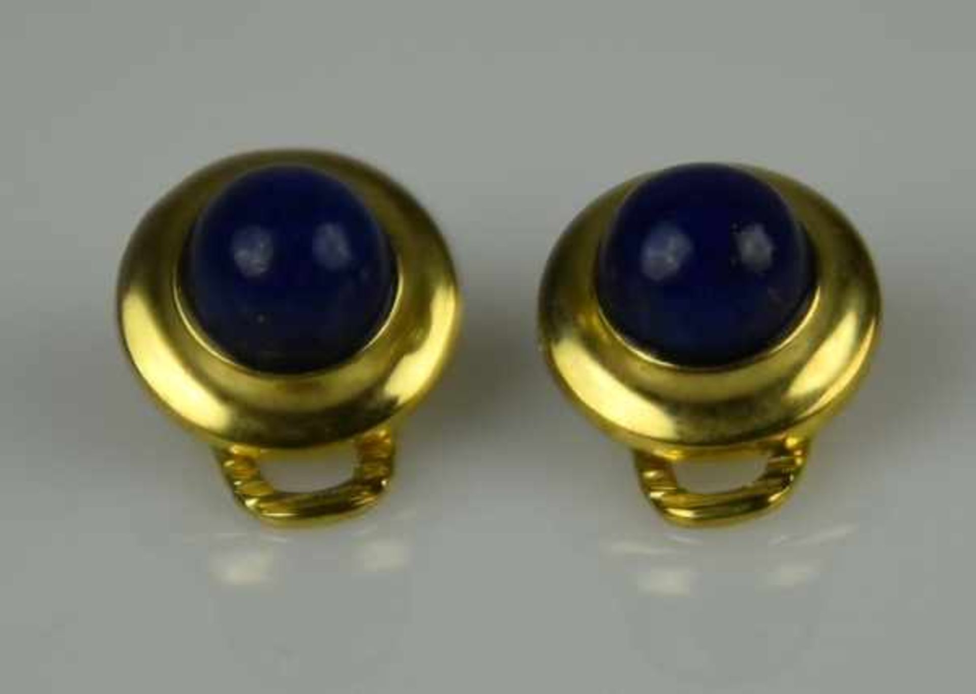 SCHMUCK-SET vierteilig: Brosche, Ring und Paar Ohrclips mit Lapislazuli-Besatz: Stabbrosche mit - Bild 4 aus 6