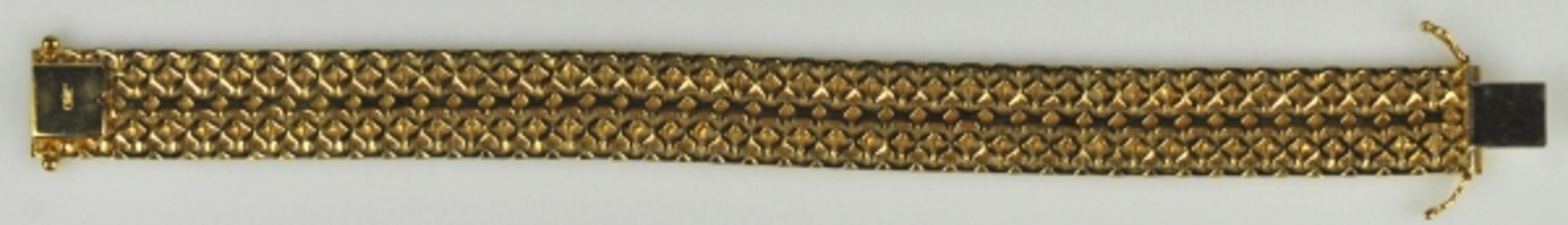 ARMBAND durchbrochen, mit satinierter Oberfläche, feinem Muster, Steckverschluß mit seitlichen - Bild 3 aus 3