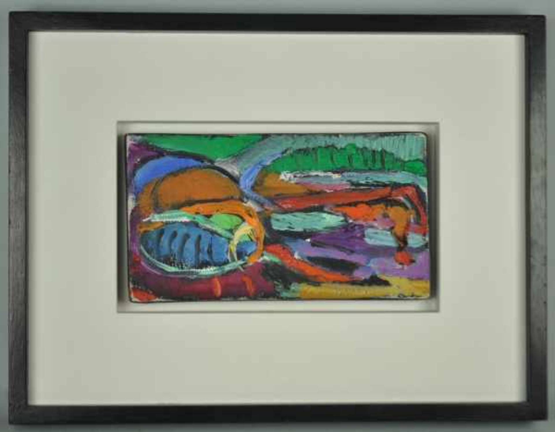 LANSKOY André (1902 Moskau - 1976 Paris) "Abstrakte Komposition", in kräftigen Farben mit pastosem - Bild 2 aus 3