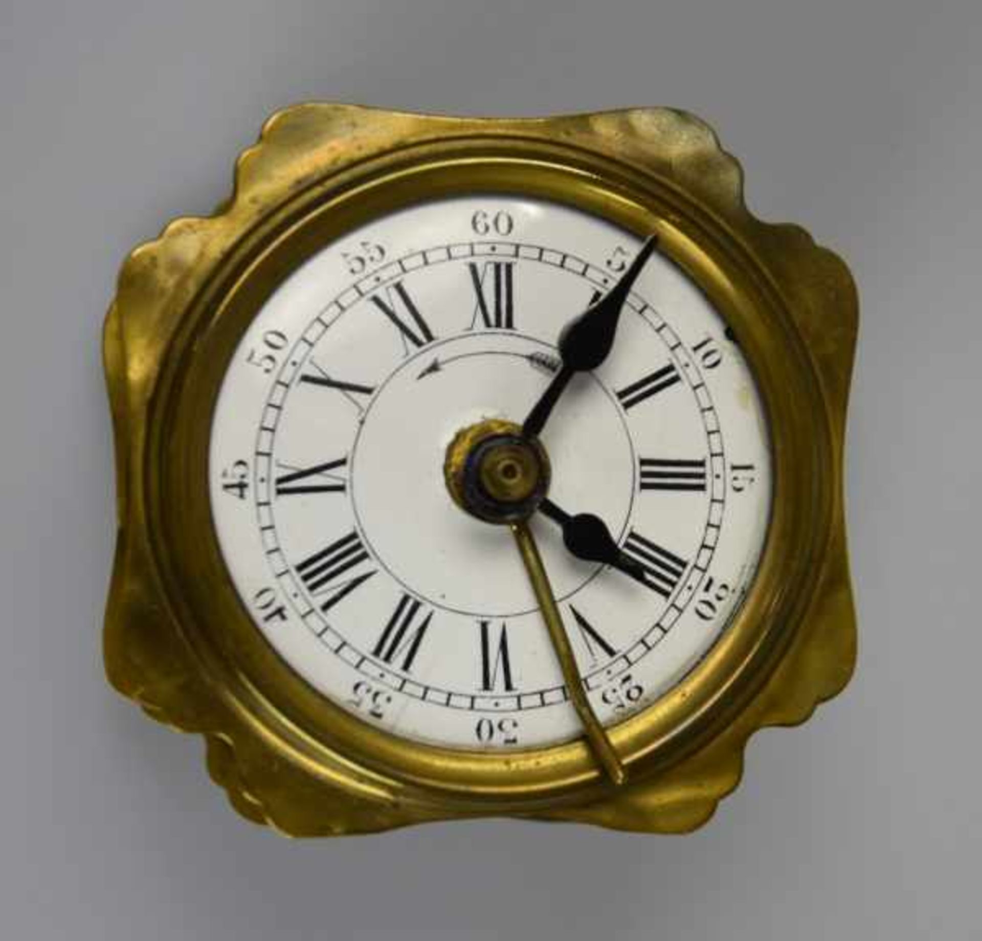 TISCHWECKER u. KOMPASS nautischer Kompass mit Messinggehäuse, auf drei Schrauben, bez. West. - Image 5 of 5