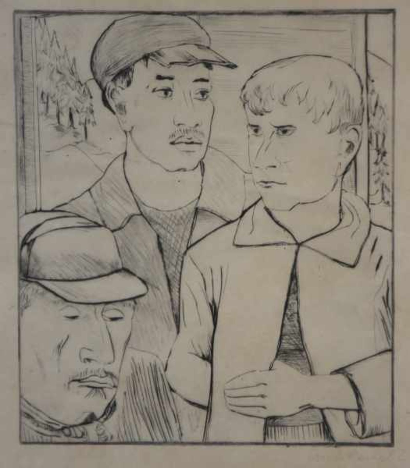 HECKEL Erich (1883 Döbeln - 1970 Radolfzell) "Junge Arbeiter", Lithographie, 1925, signiert u.