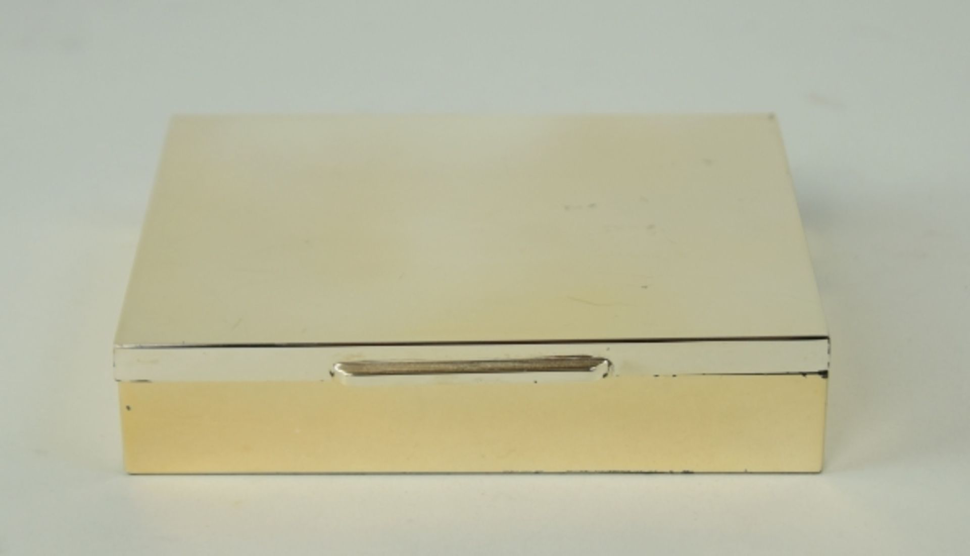 SCHATULLE rechteckig, Innenauskleidung aus Sandelholz, Silber 835, Wilhelm Binder, 295gr, 3x13x10cm