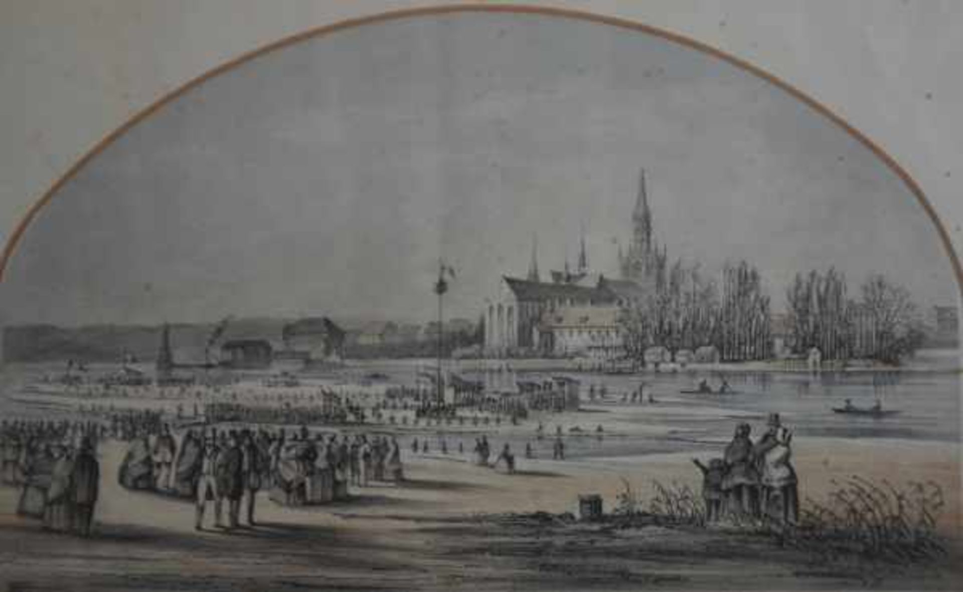 KONSTANZ "Zur Erinnerung an den 15. und 16. Februar 1858", Blick auf die Stadt von der Seestraße mit