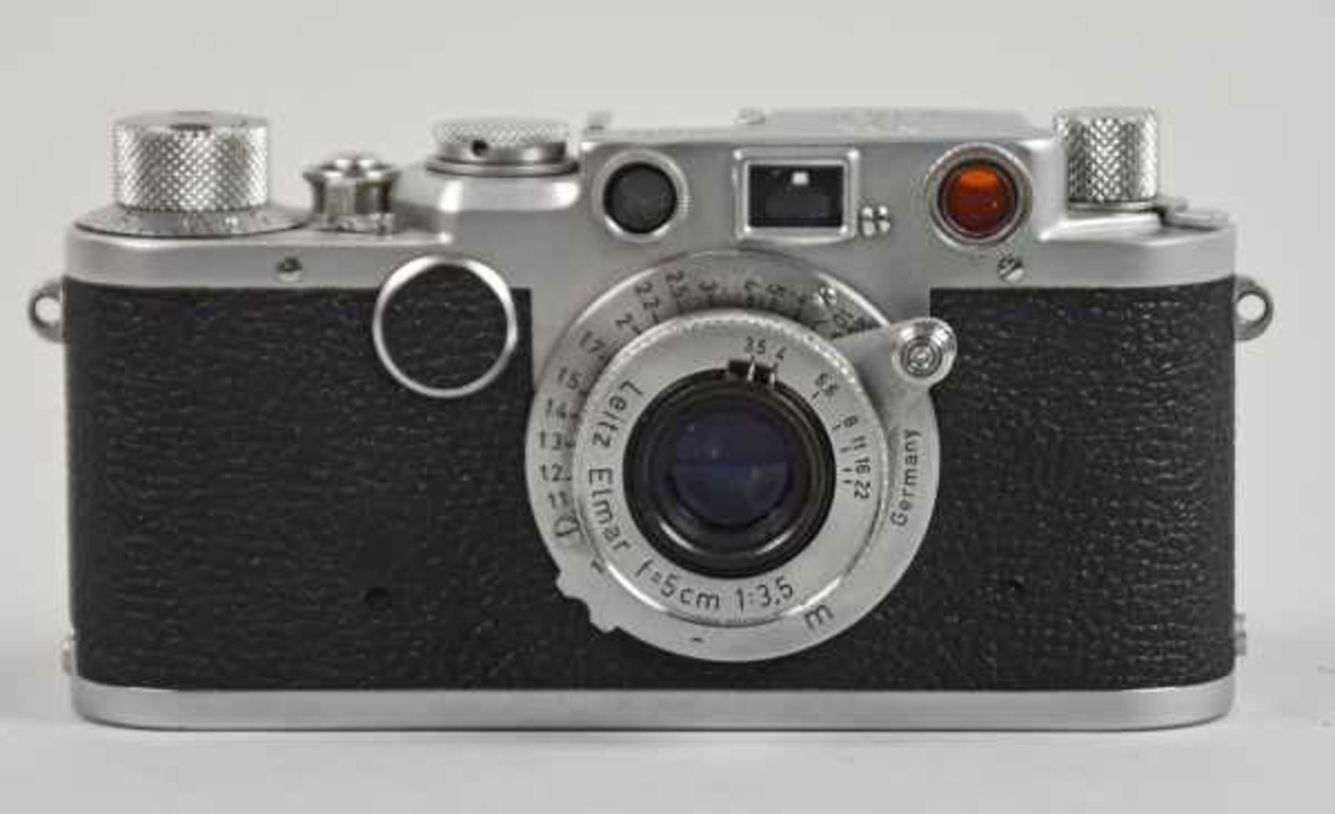 LEICA FOTOAPPARAT Typ IIF, Nr.571052, BJ 1951, Objektiv Elmar, 3,5/50, O.Nr. 941559, BJ 1951, 2x