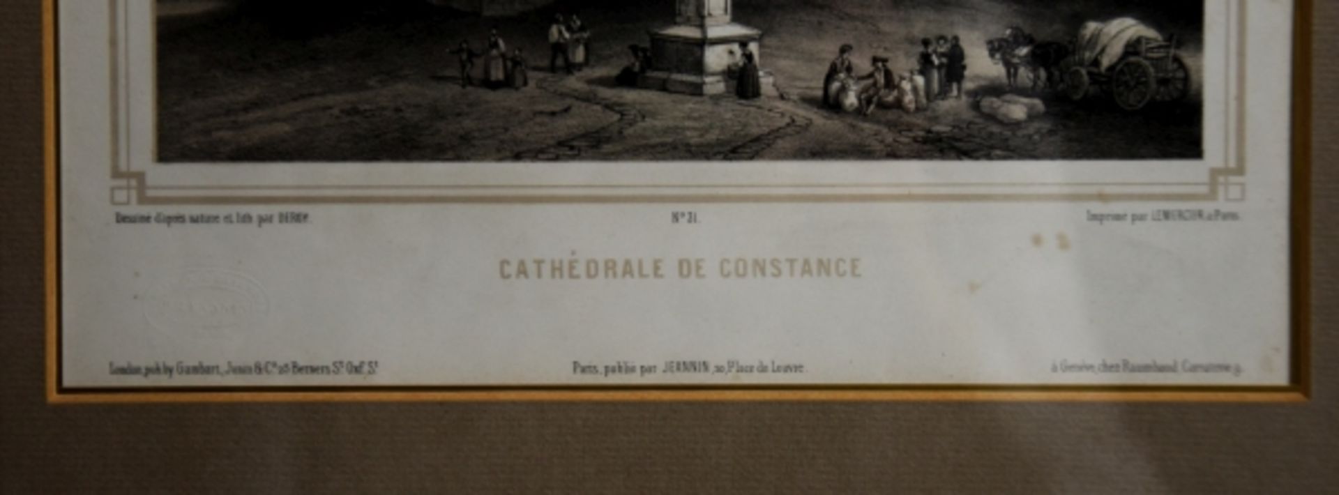 KONSTANZ "Cathedral de Constance", Lithographie auf Tonplatte, Lemercier/Deroy, 19.Jh., 28x22cm ( - Bild 3 aus 3