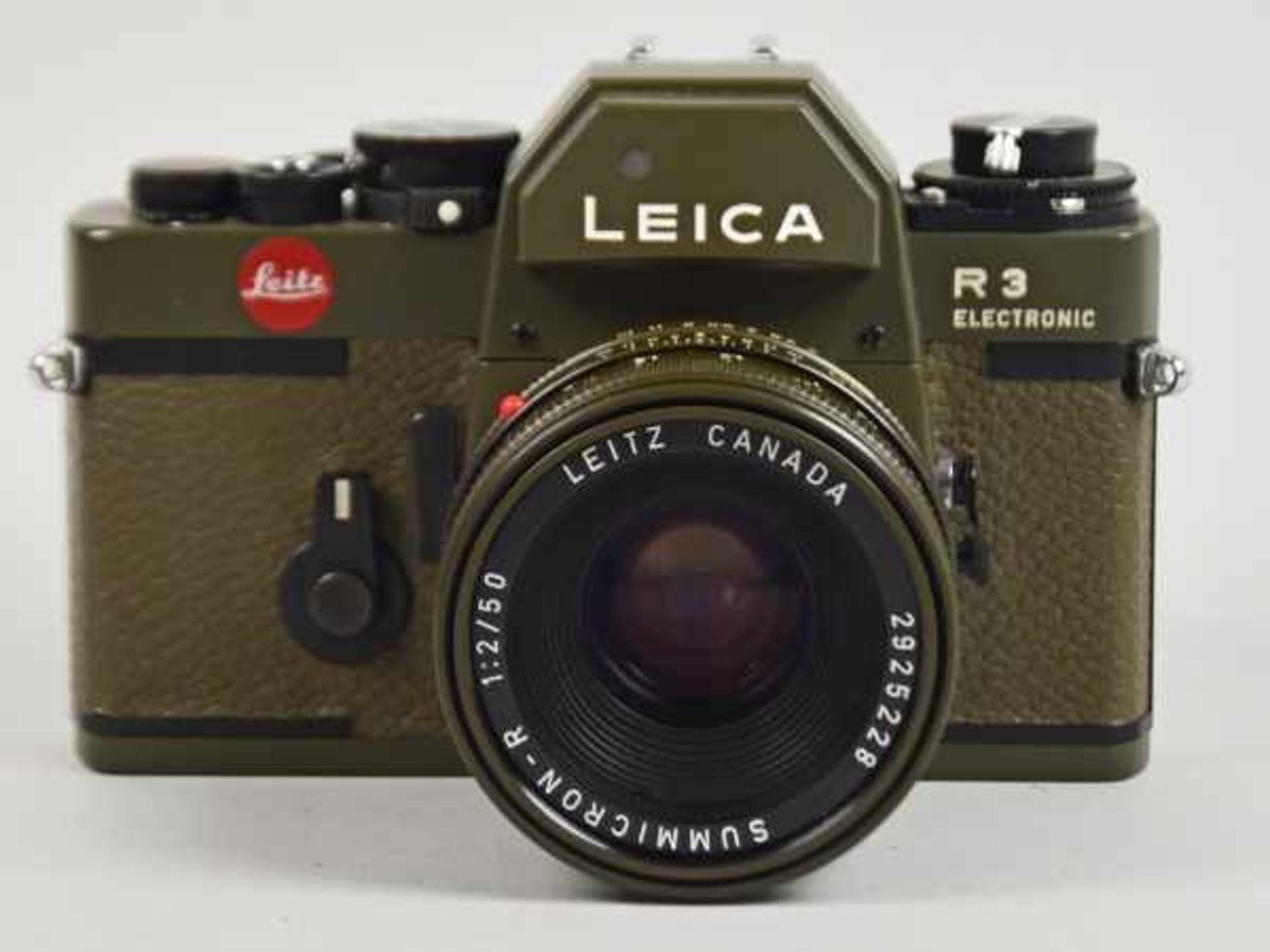 LEICA FOTOAPPARAT Typ R3 electronic, Nr.1483444, BJ 1976-79, Objektiv Summicron-R, 1:2/50, O.Nr.