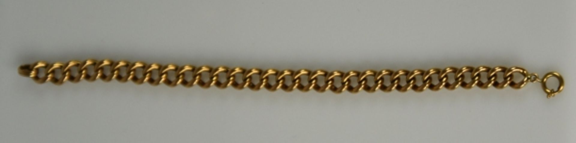 ARMKETTE Panzermuster aus großen Rotgoldgliedern, mit Ringverschluß, rötliches Gold 18ct, 45g, 21cm - Bild 2 aus 2