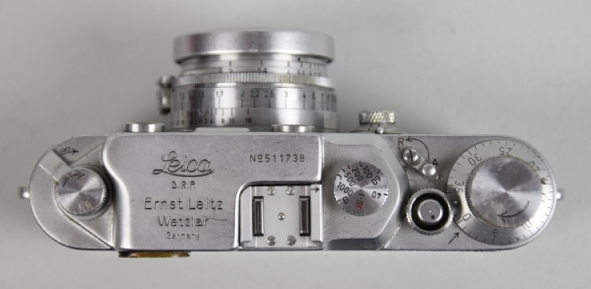 LEICA FOTOAPPARAT Typ IIIc, Chrom, Nr.511738, BJ 1950, Objektiv Summitar, 1:2/50, Objektiv Nr. - Bild 3 aus 4