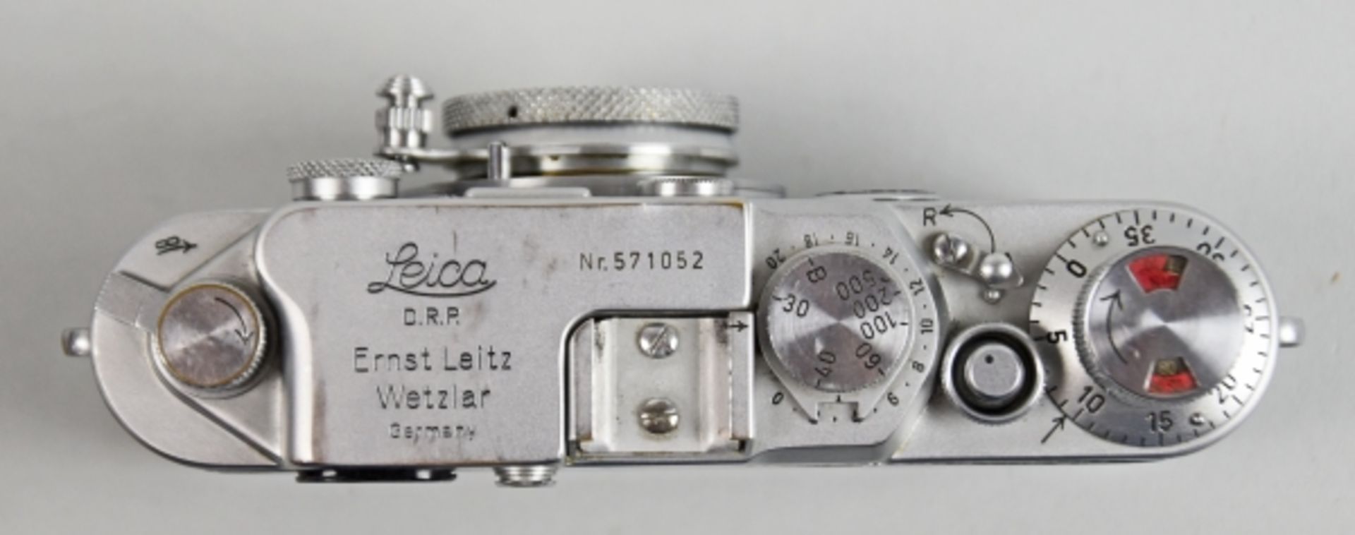 LEICA FOTOAPPARAT Typ IIF, Nr.571052, BJ 1951, Objektiv Elmar, 3,5/50, O.Nr. 941559, BJ 1951, 2x - Bild 2 aus 3