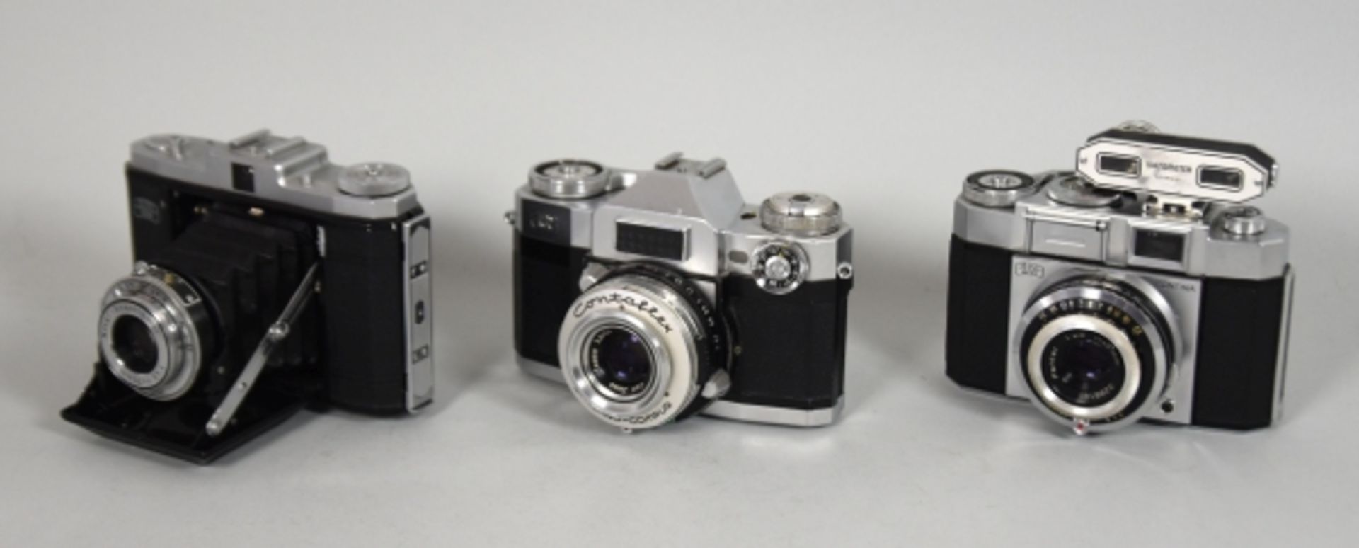 ZEISS-IKON Konvolut aus 3 Fotoapparaten, Contaxflex Sup, Nr. X52487, Bj. ca. 1960, Objektiv