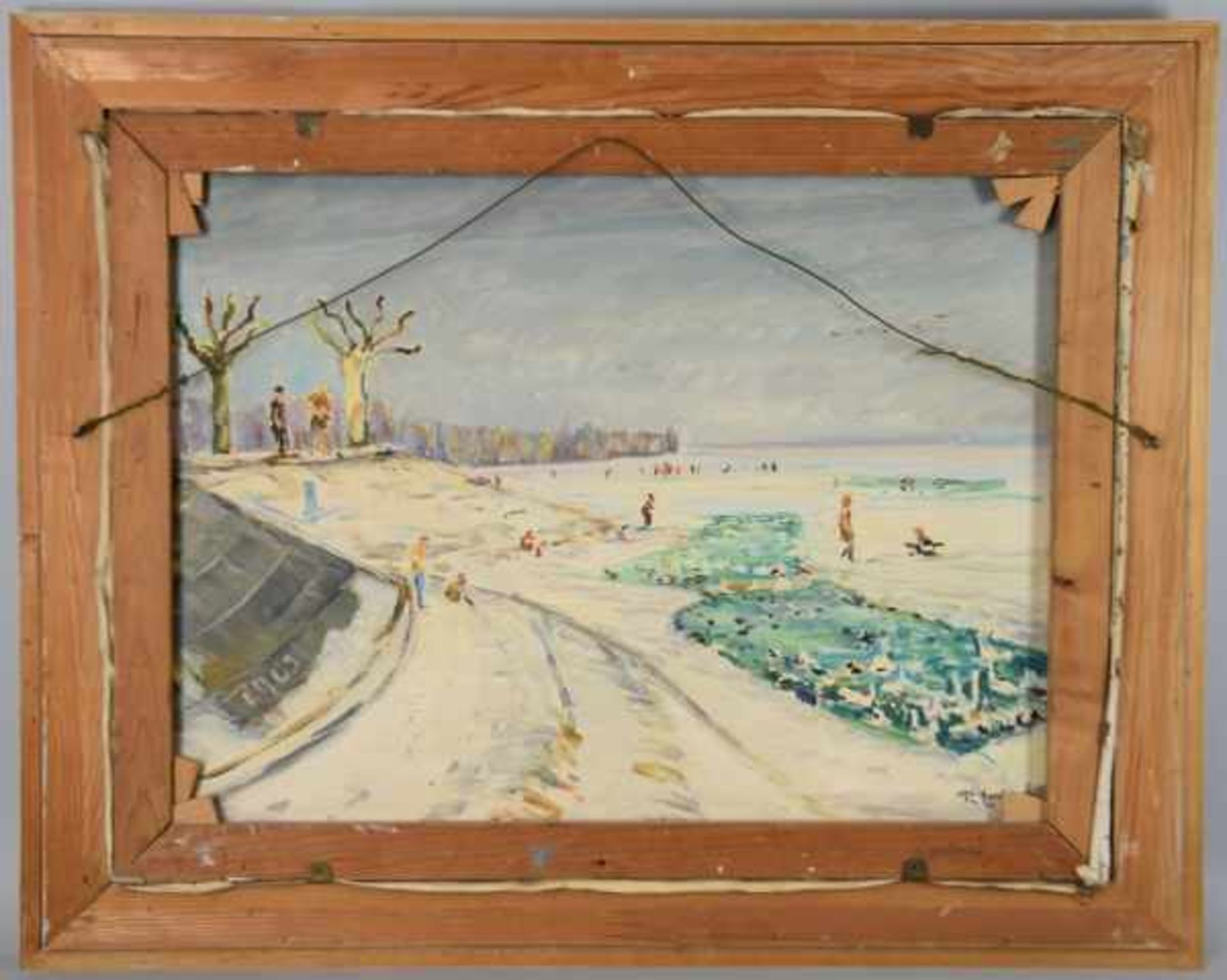 EINHART Karl (1884 - 1967 Konstanz) "Hafen am Bodensee" in warmen sommerlichem Licht, auf dem - Bild 4 aus 6