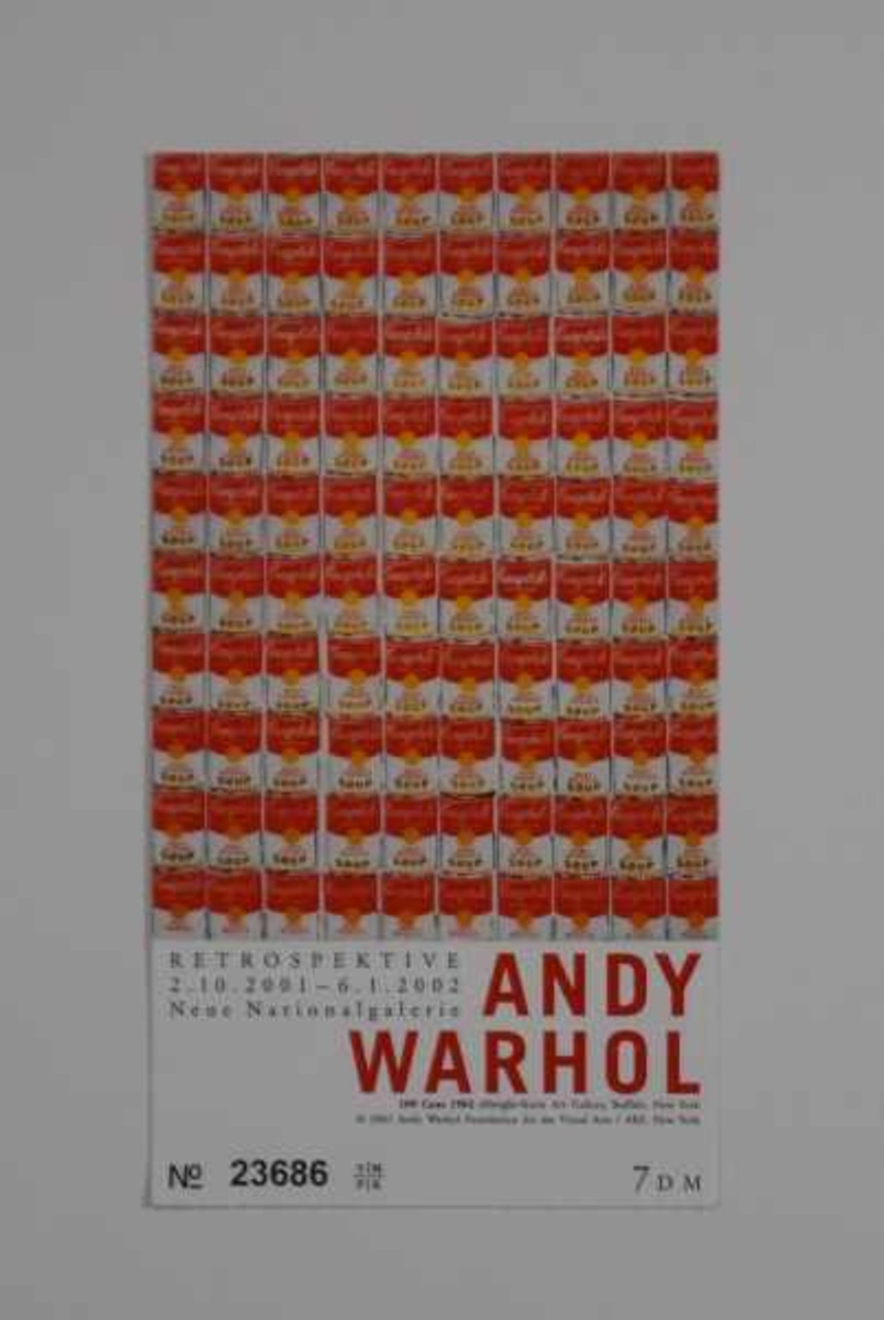 WARHOL Andy (1928 Pittsburgh - 1987 New York) nach "Eintrittskarte - Andy Warhol -