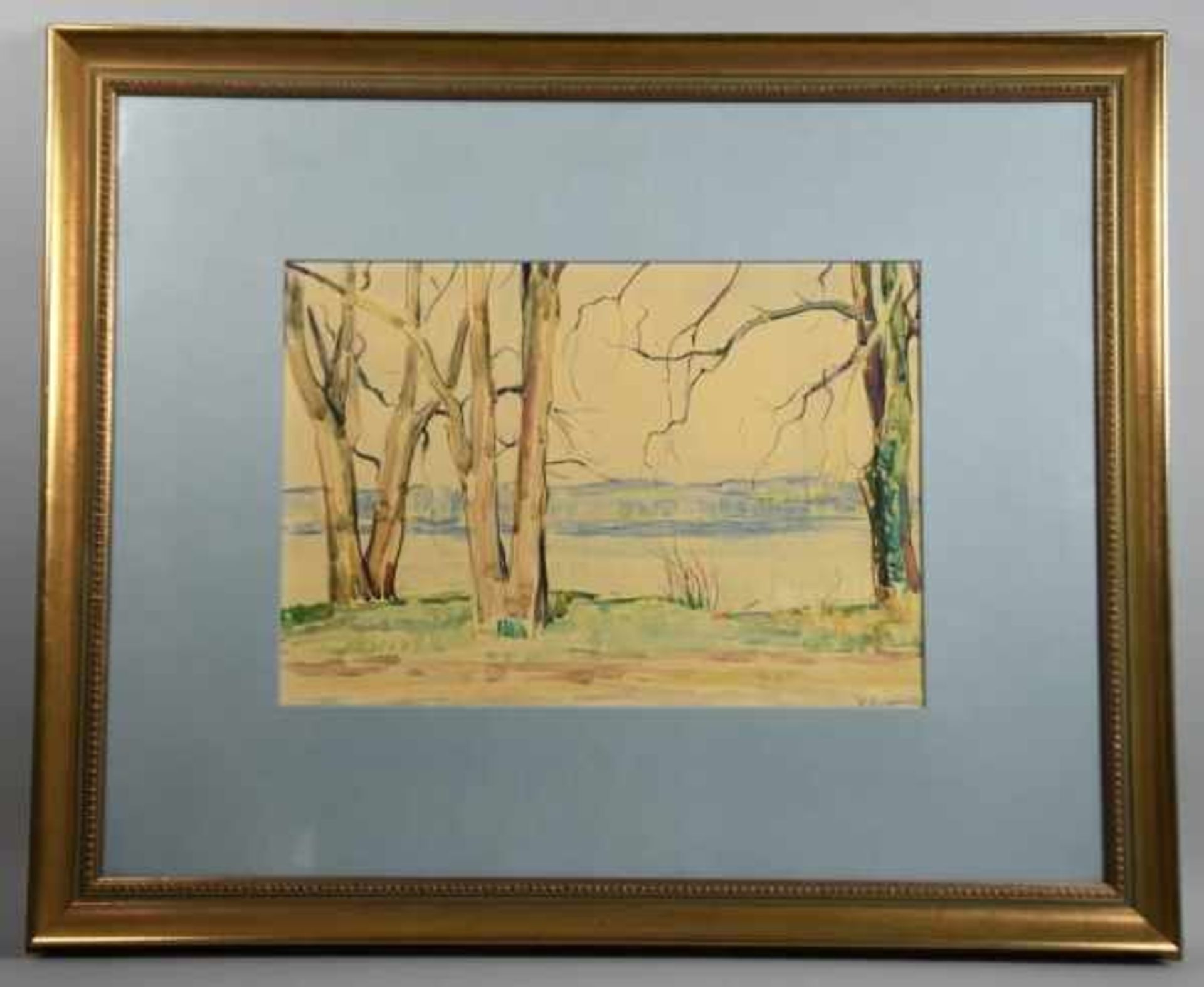 EINHART Karl (1884 - 1967 Konstanz) "Bäume am Bodensee" mit Blick auf gegenüberliegende - Image 2 of 3