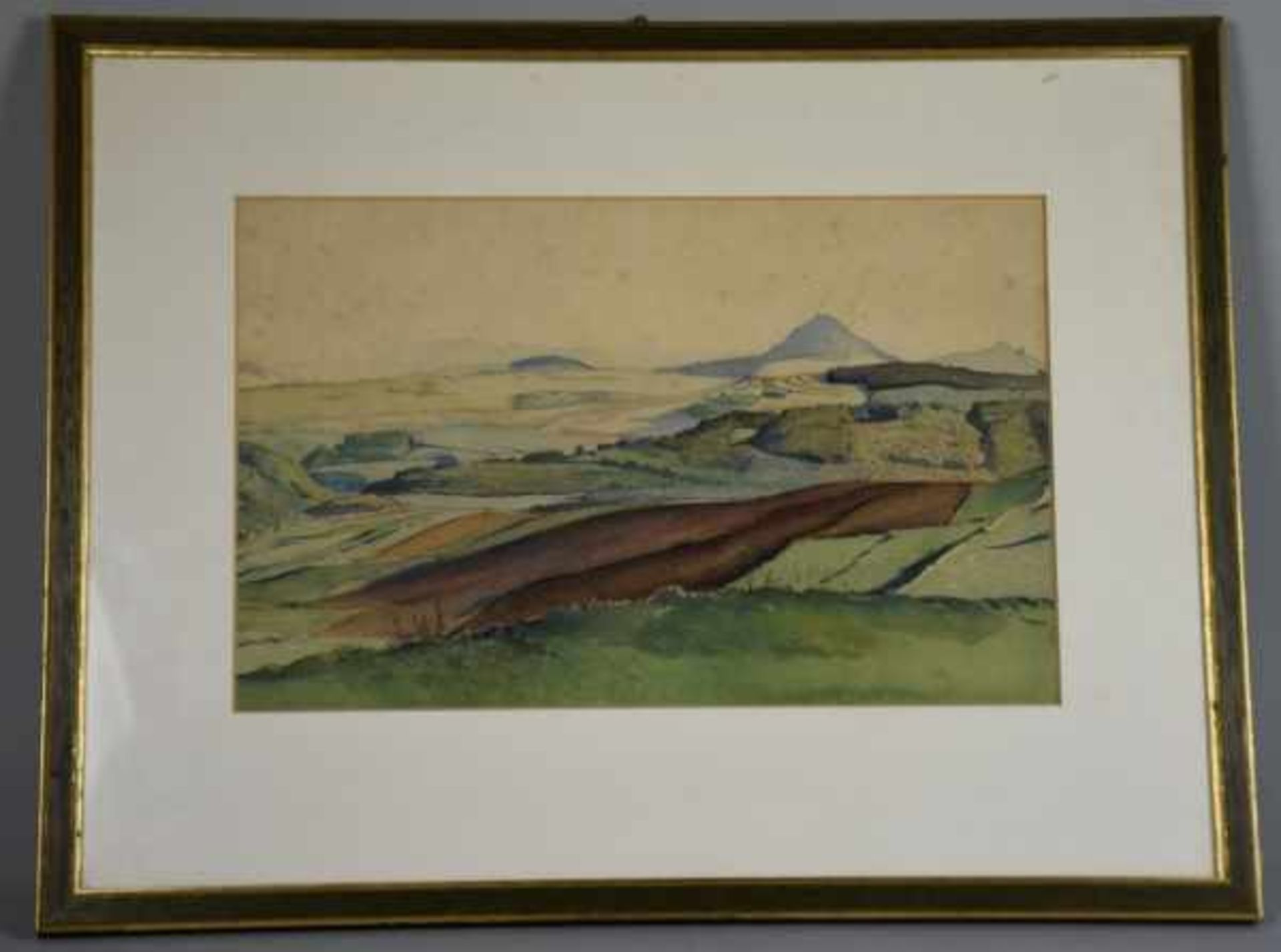 MÖRITZ Karl (1896 München - 1963 Blumenfeld) "Im Hegau" Felder mit Blick über die Vulkankegel, - Bild 2 aus 2