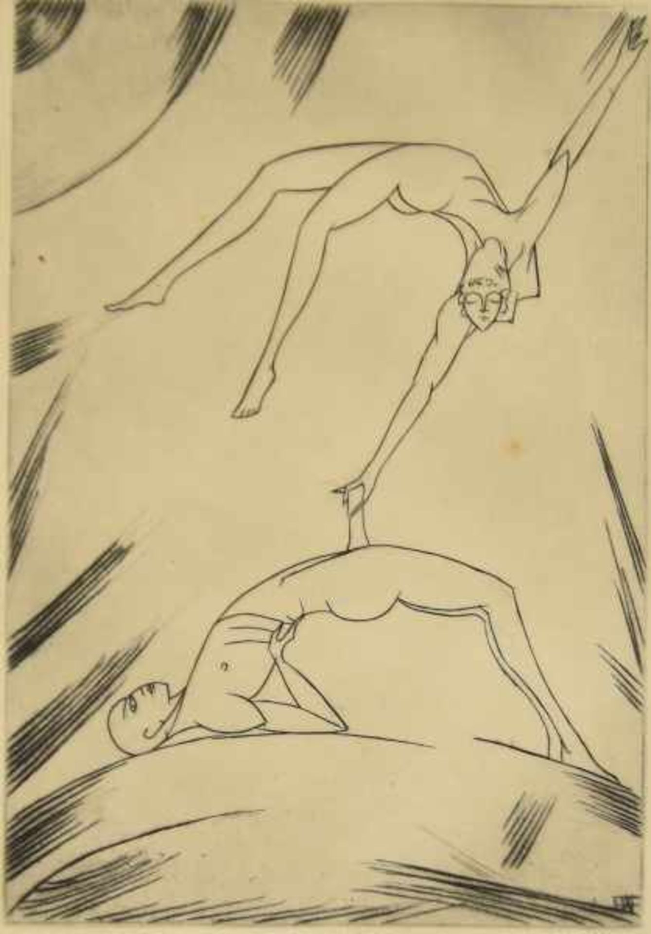 HEIMANN Hans Adolf (1882 - c.1955) "Erotische Akrobatik", lithographiertes Titelblatt und 9 lose - Image 3 of 6