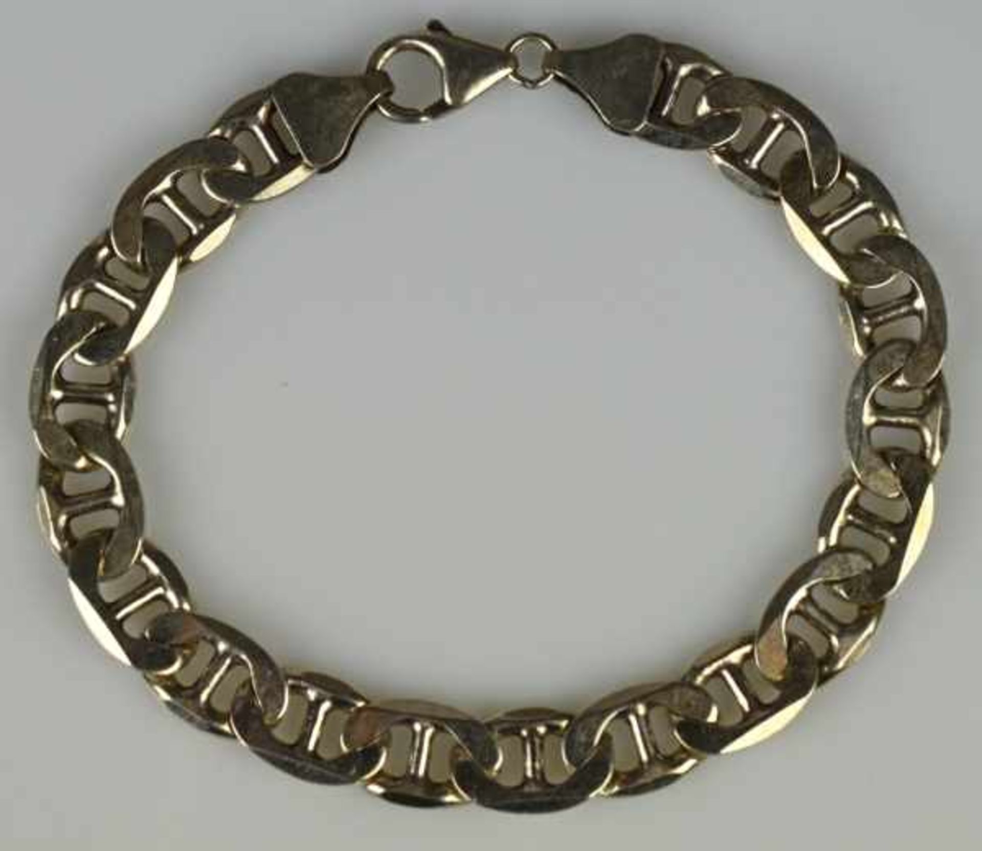 SILBER-KETTE mit passendem Armband, aus großen flachen, durchbrochenen Gliedern mit - Bild 4 aus 4