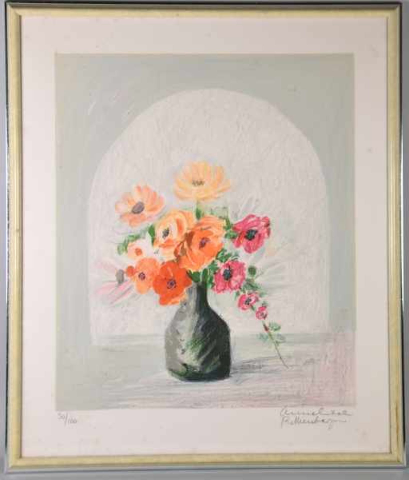 ROTHENBERGER Anneliese (1924 Mannheim - 2010 Münsterlingen) "Blumenstilleben" in Vase, dahinter - Bild 2 aus 3