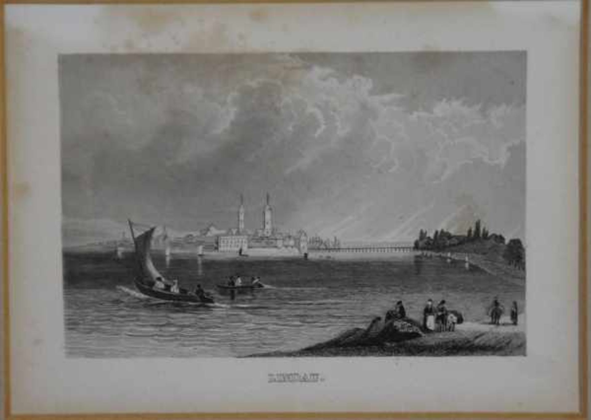 BODENSEE 4 verschiedene Ansichten: Bregenz, Lindau, Ludwigshafen u. Friedrichshafen, Lithographie, - Bild 4 aus 11