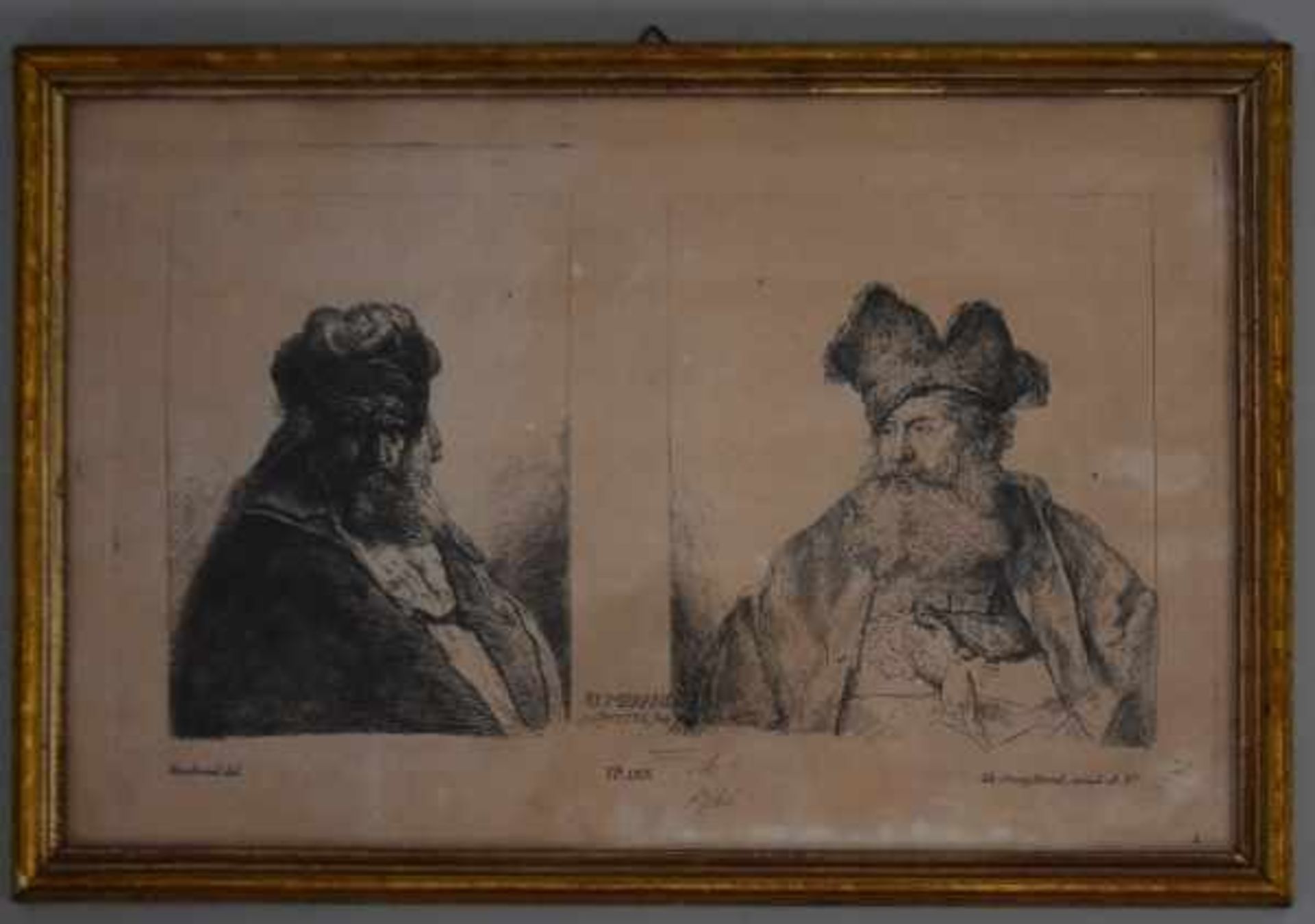HERTEL Georg Johannes(18.Jh.) "Rembrand(t)", Kopie nach Rembrandt mit zwei Ansichten, No 183, - Bild 2 aus 3