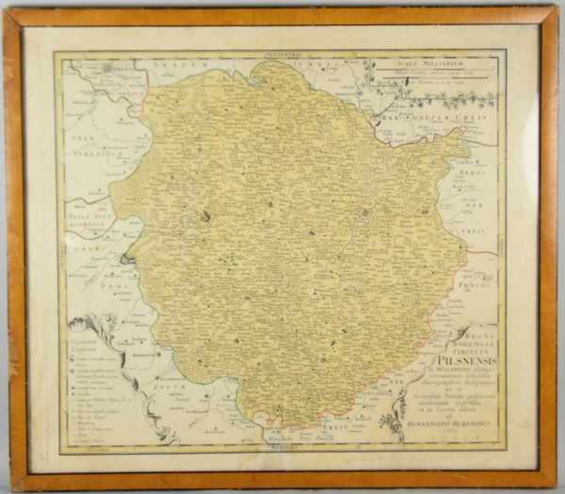 TOPOGRAFIE Landkarte Pilsen, rechts unten Kartusche mit Bezeichnung, Homannianis Heredibus, 1769, - Bild 2 aus 2