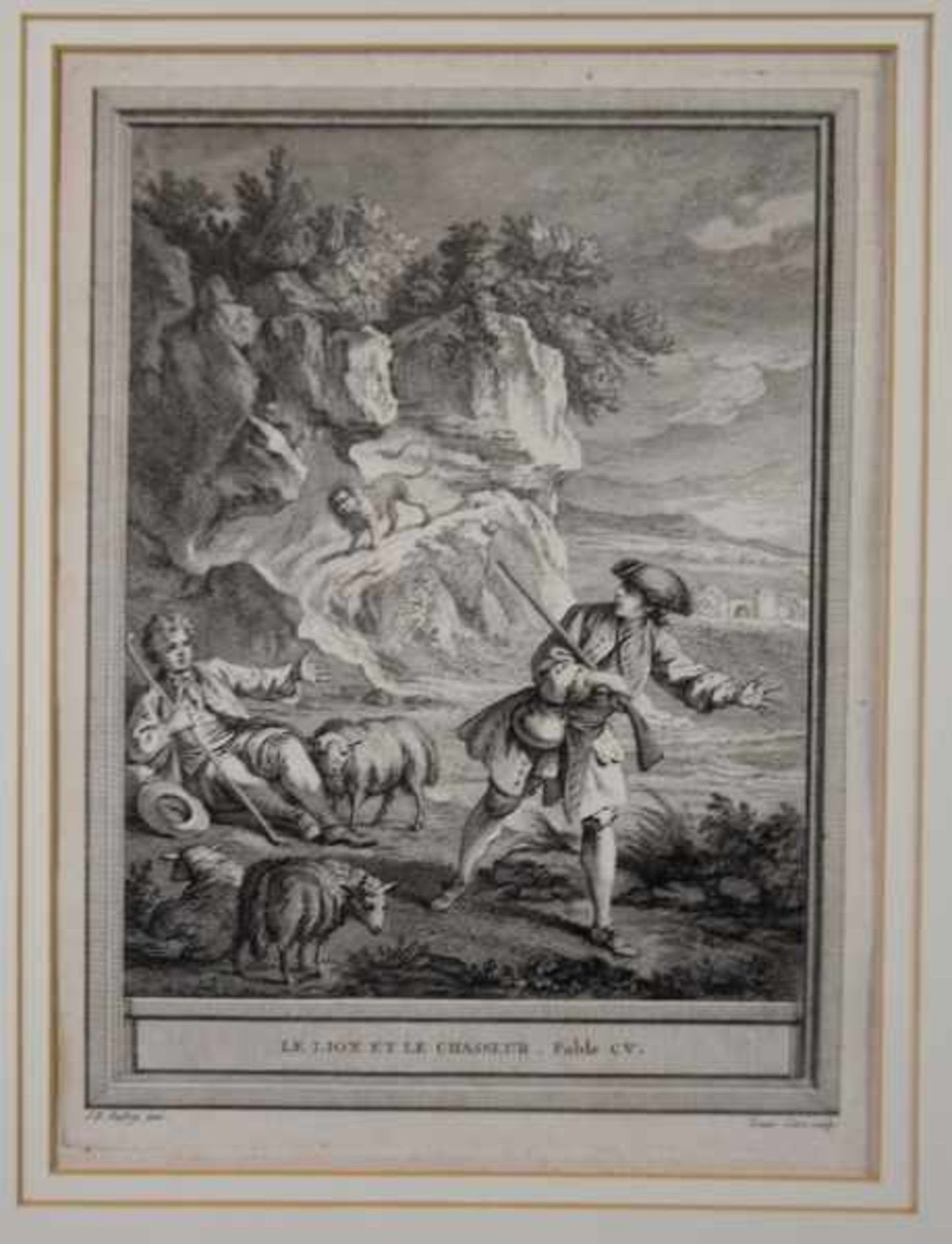 FABELN 2 Abbildungen nach Fabeln: "Le Lion et le Chasseur" und "Contre Ceux qui ont le Gout - Image 3 of 6