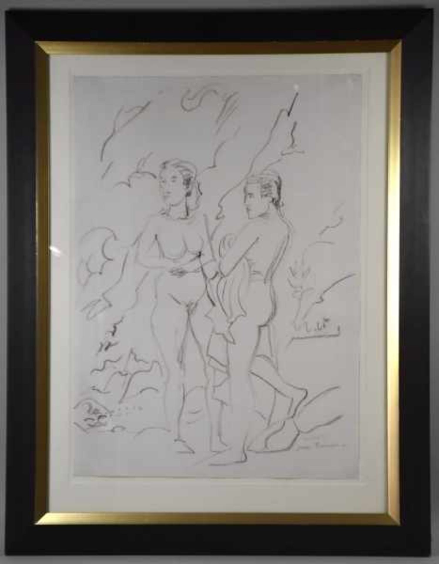 HECKEL Erich (1883 Döbeln - 1970 Radolfzell) "Zwei Frauen", stehend als Akte, eine den Rücken zum - Image 4 of 7