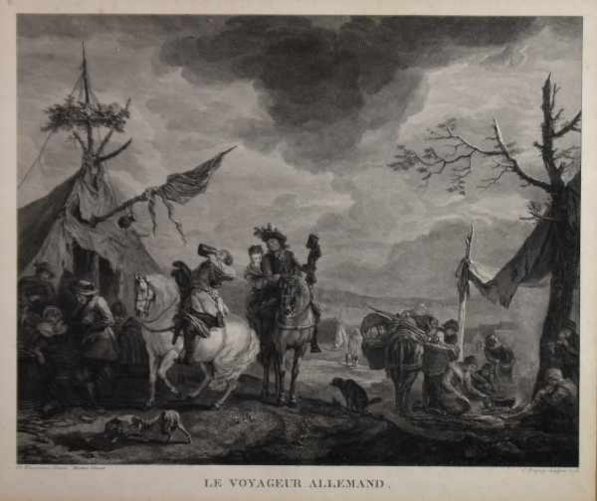 ANSICHT BERITTENE "Le Voyageur Allemand", Jean-Charles Baquoy (1721-1772) nach Philips Wouwerman,