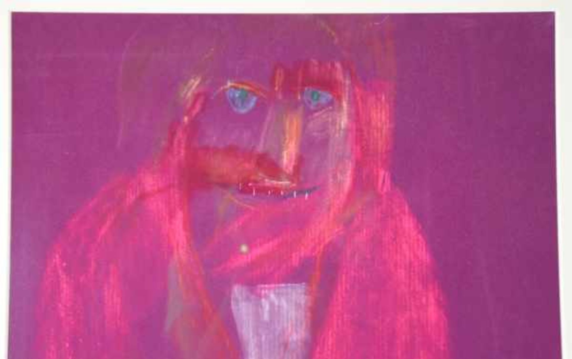 KERKOVIUS Ida (1879 Riga - 1970 Stuttgart) "Groteske", Gestalt auf pinken Grund, Pastell auf - Bild 4 aus 6