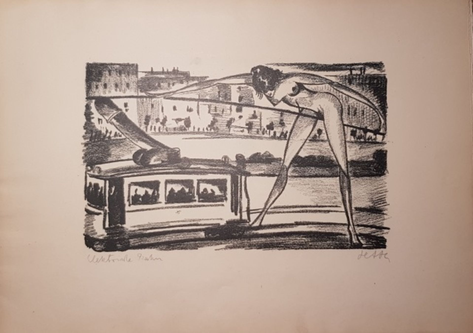 HEIMANN Hans Adolf (1882 - c.1955) "Eros ex machina" mit 10 grotesken Steinzeichnungen, 10 lose - Bild 2 aus 4