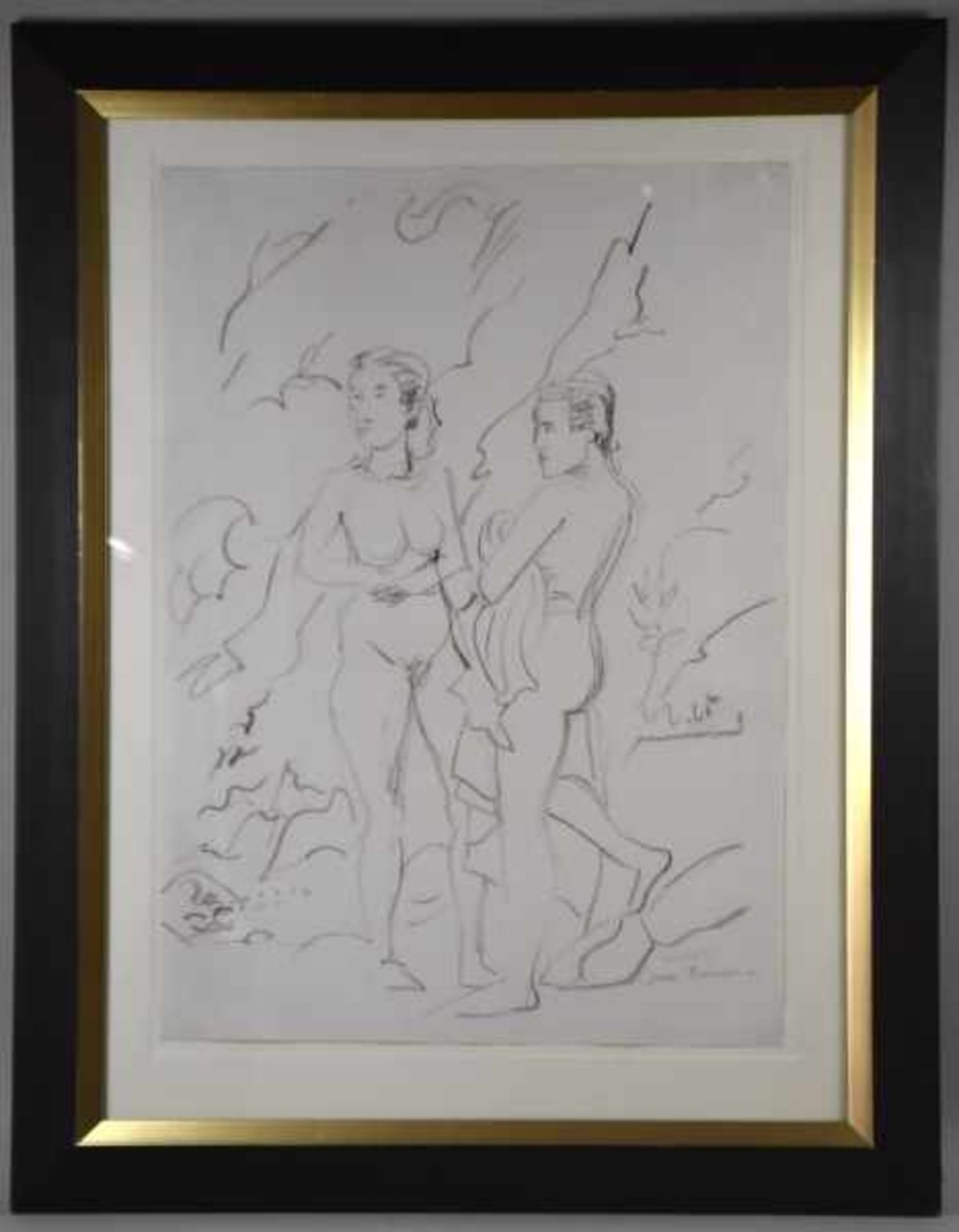HECKEL Erich (1883 Döbeln - 1970 Radolfzell) "Zwei Frauen", stehend als Akte, eine den Rücken zum - Image 2 of 7