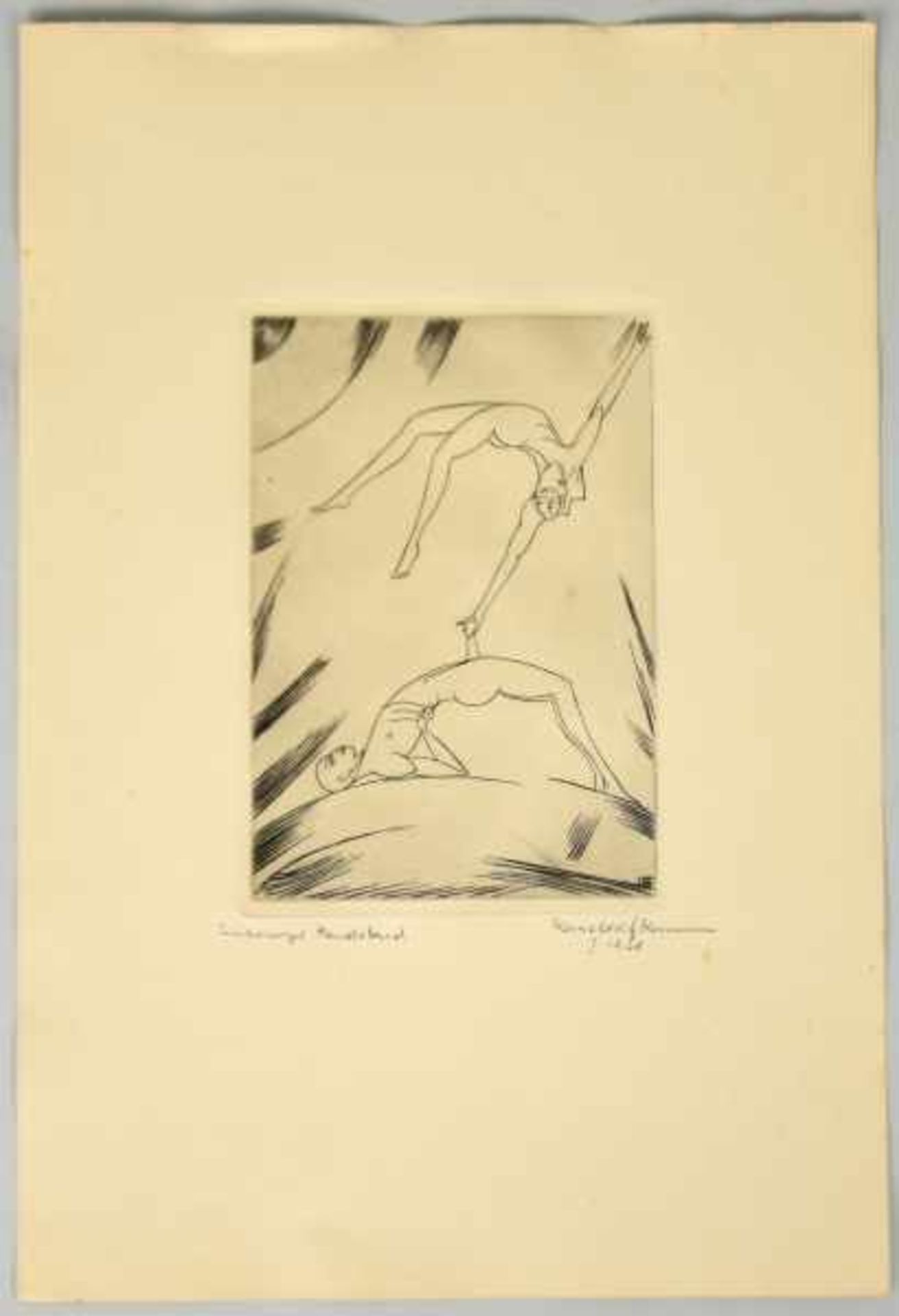 HEIMANN Hans Adolf (1882 - c.1955) "Erotische Akrobatik", lithographiertes Titelblatt und 9 lose - Bild 4 aus 6