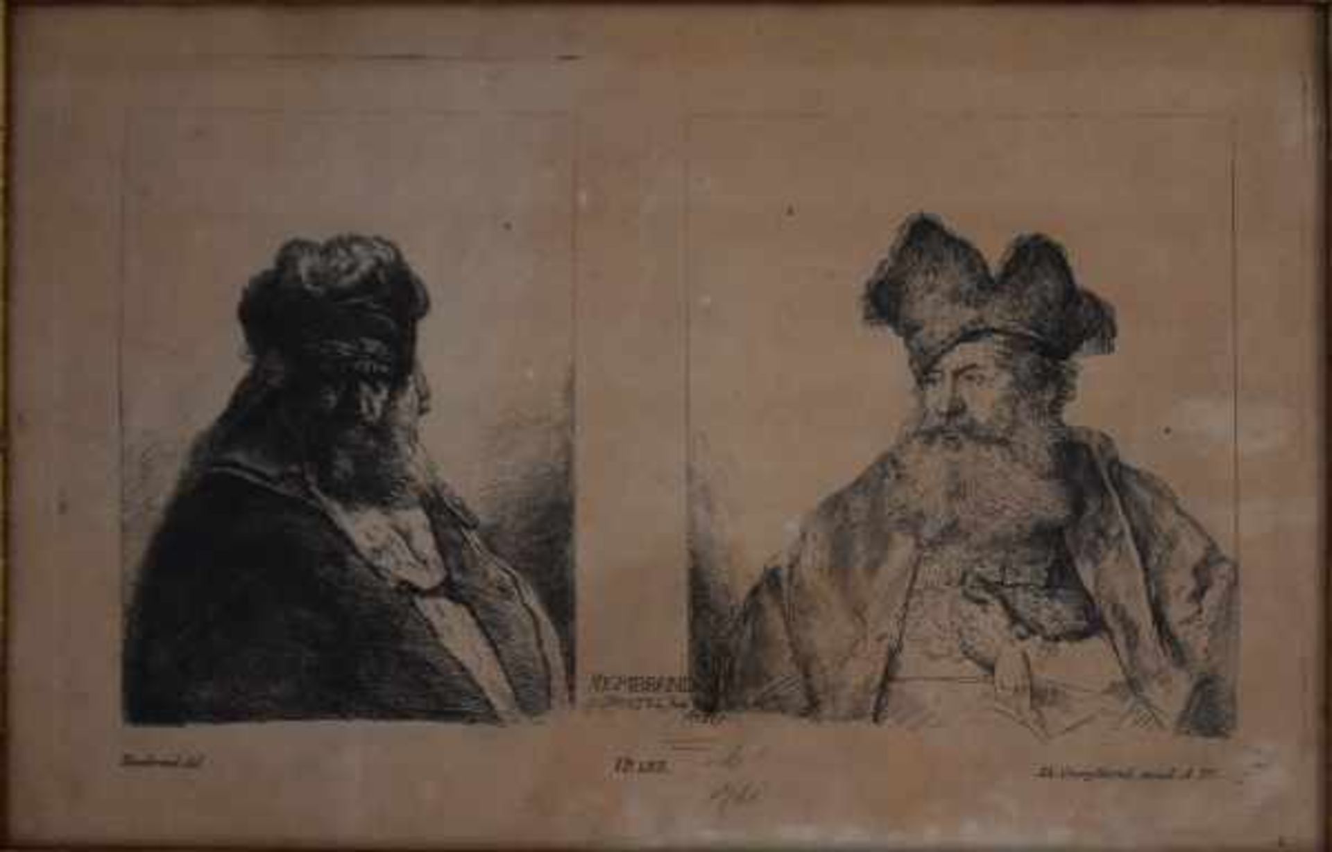 HERTEL Georg Johannes(18.Jh.) "Rembrand(t)", Kopie nach Rembrandt mit zwei Ansichten, No 183,